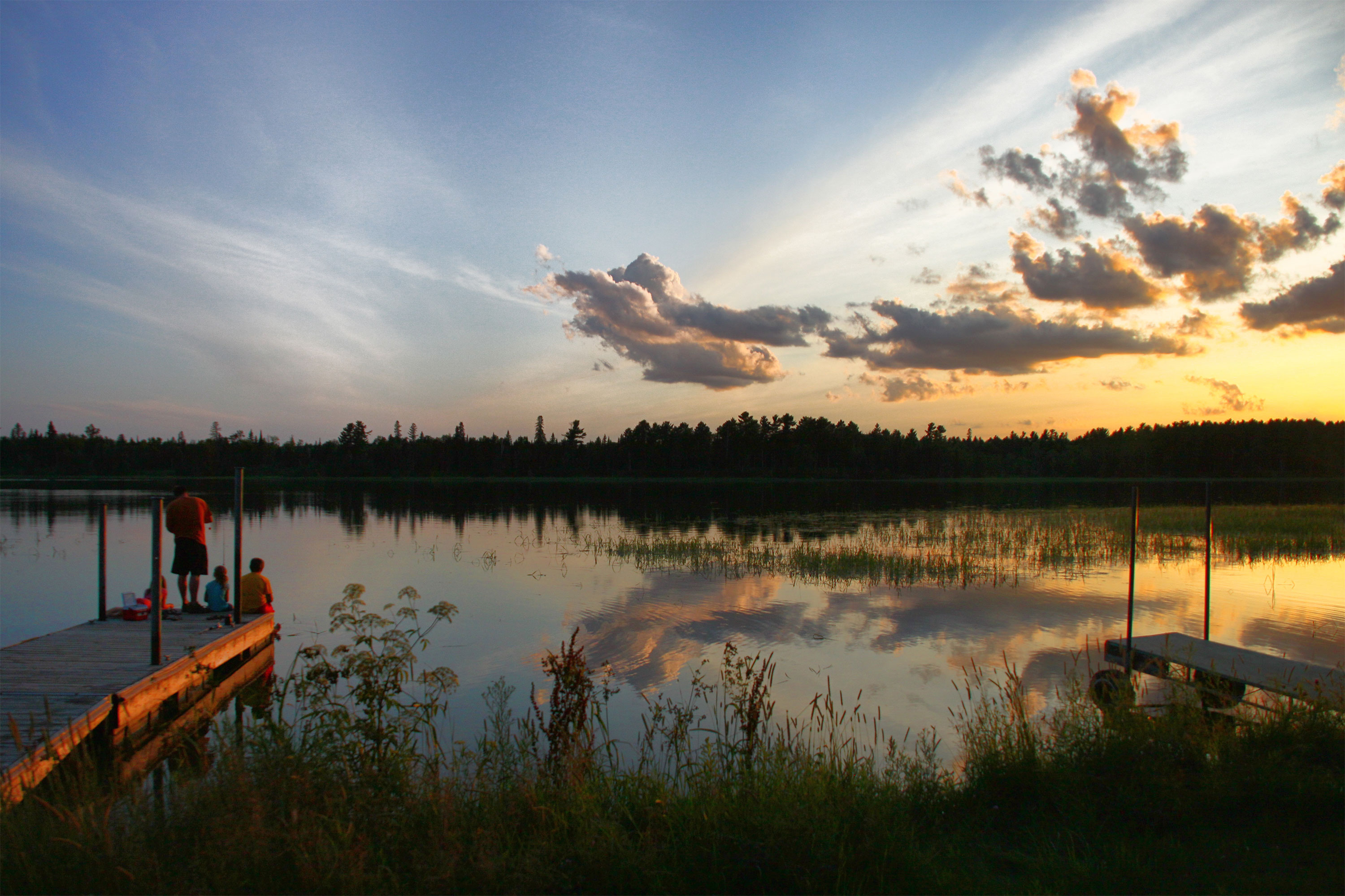 Family fishing at Itasca State Park