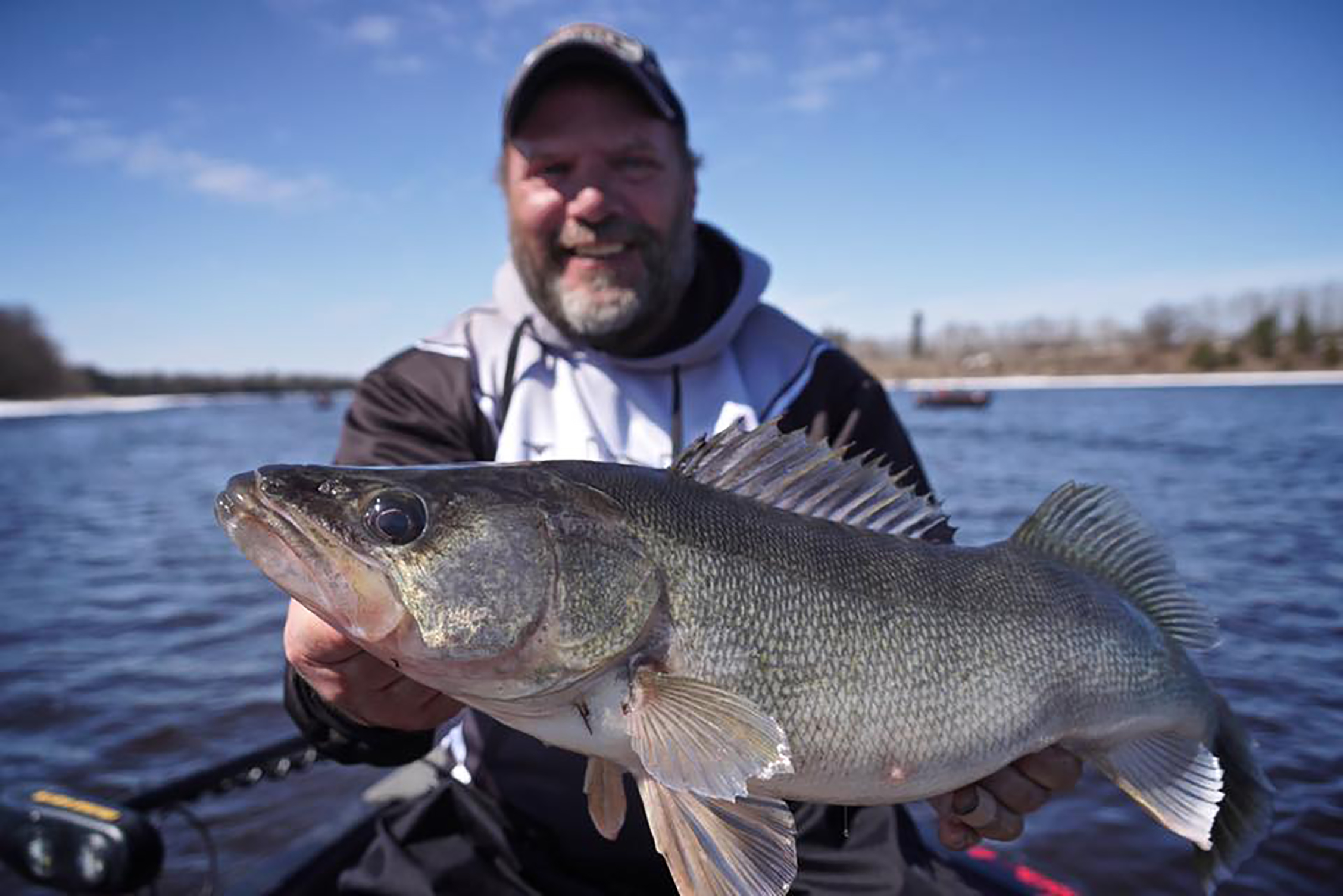 Man holds 30-inch walleye caught on the Rainy River