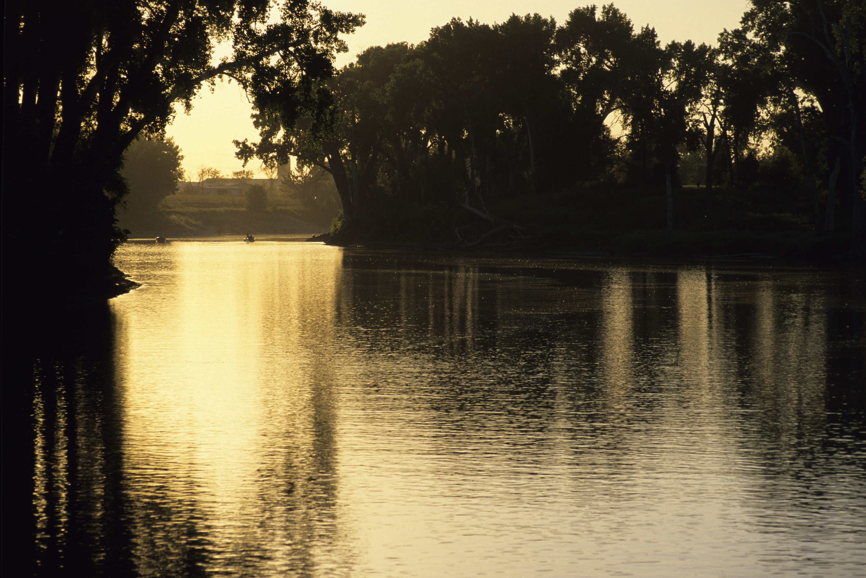 The Red River at sunrise in East Grand Forks