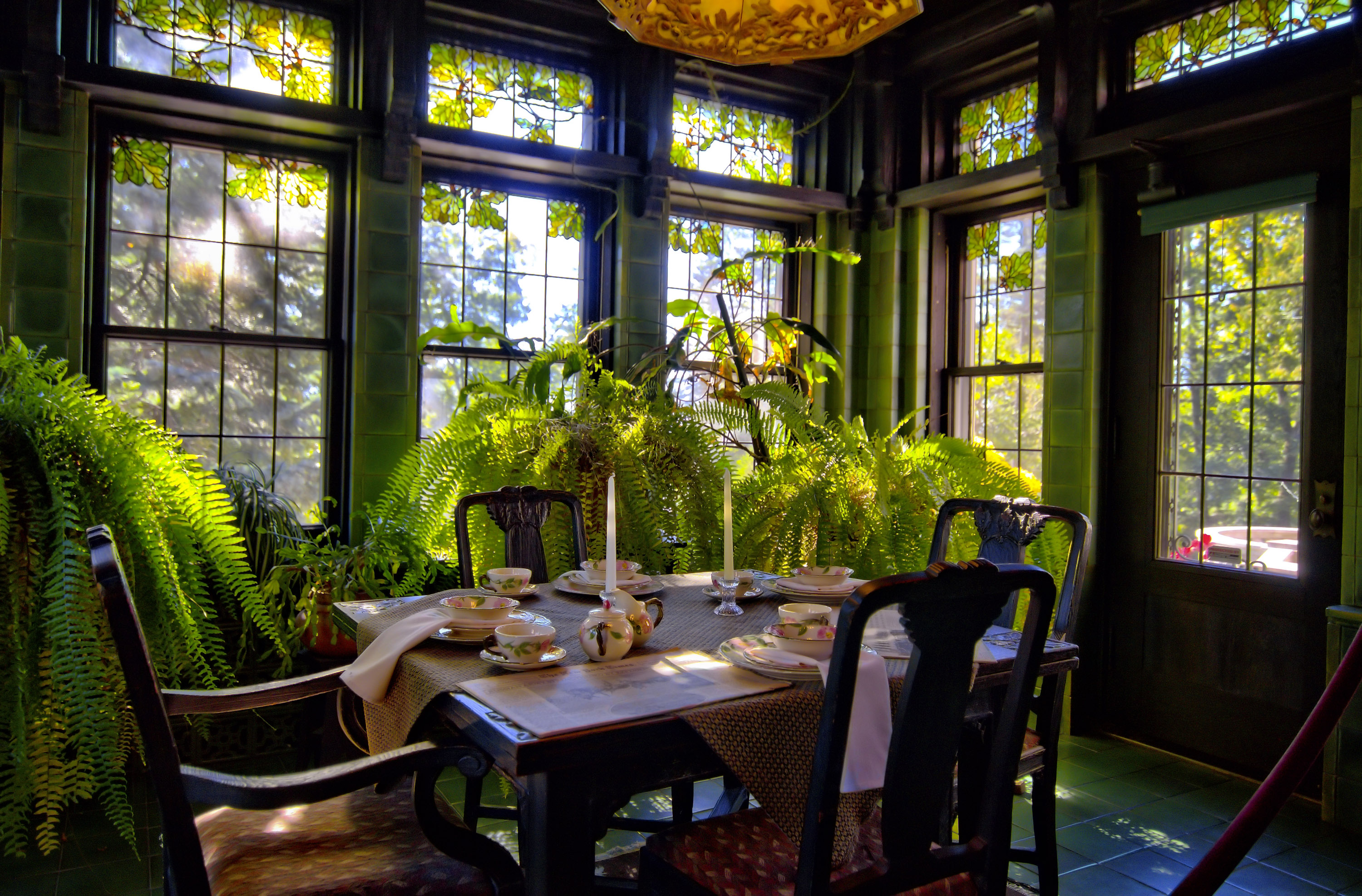 The breakfast room at the Glensheen mansion in Duluth
