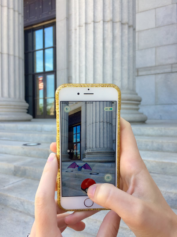 Phone with Pokemon Go