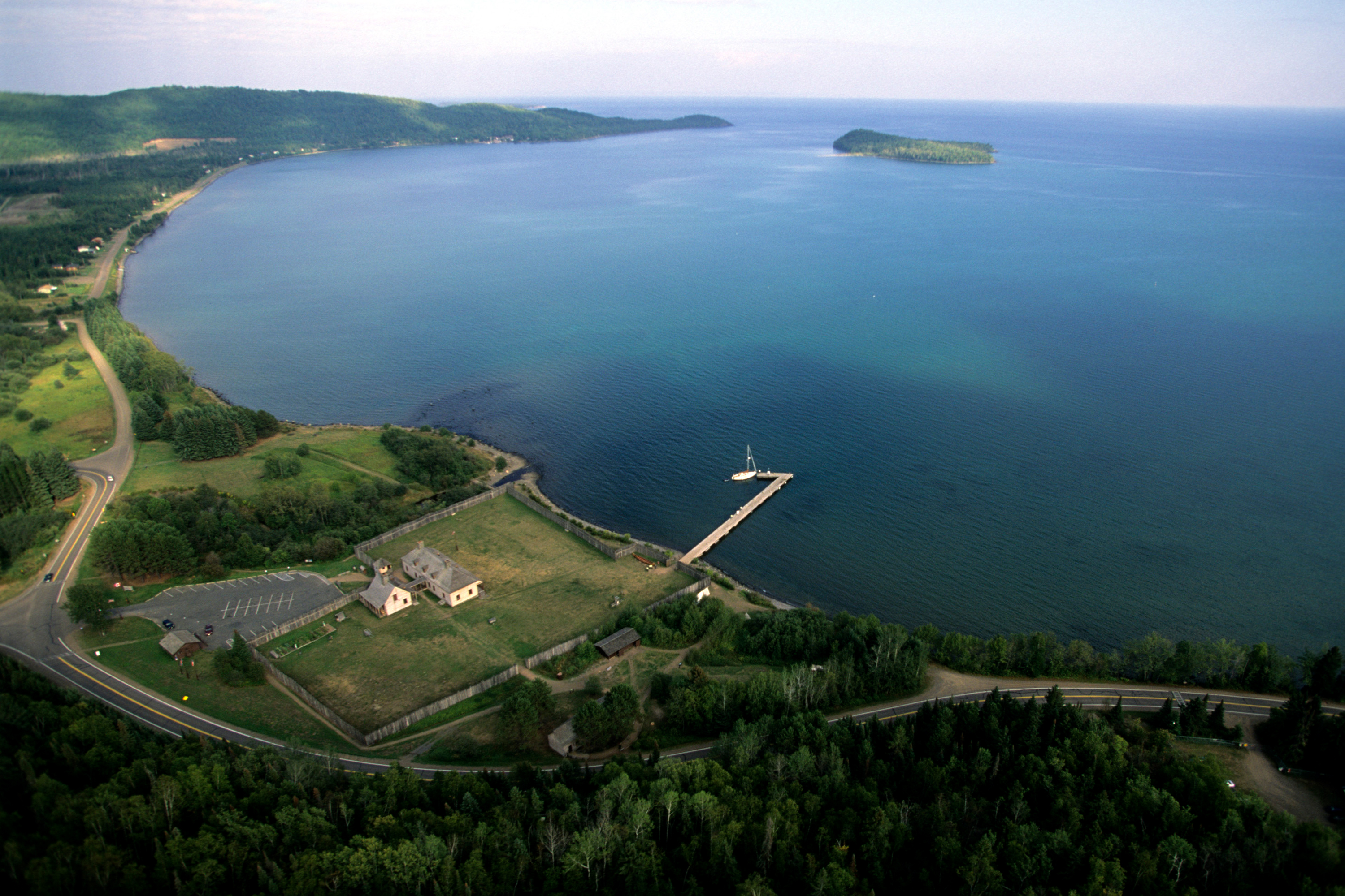 Aerial Grand Portage National Monument Lake Superior