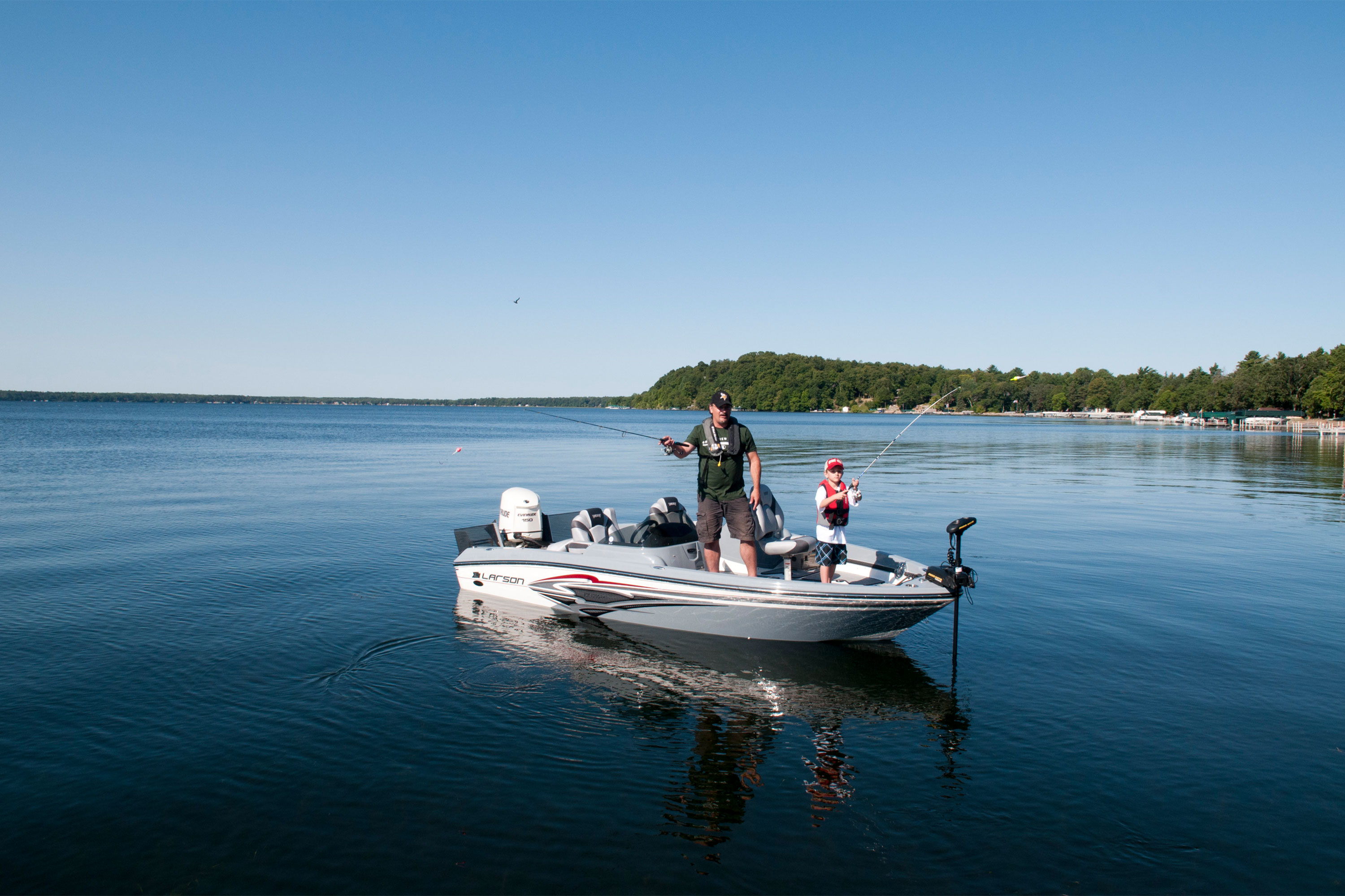 Father and son fishing on Gull Lake
