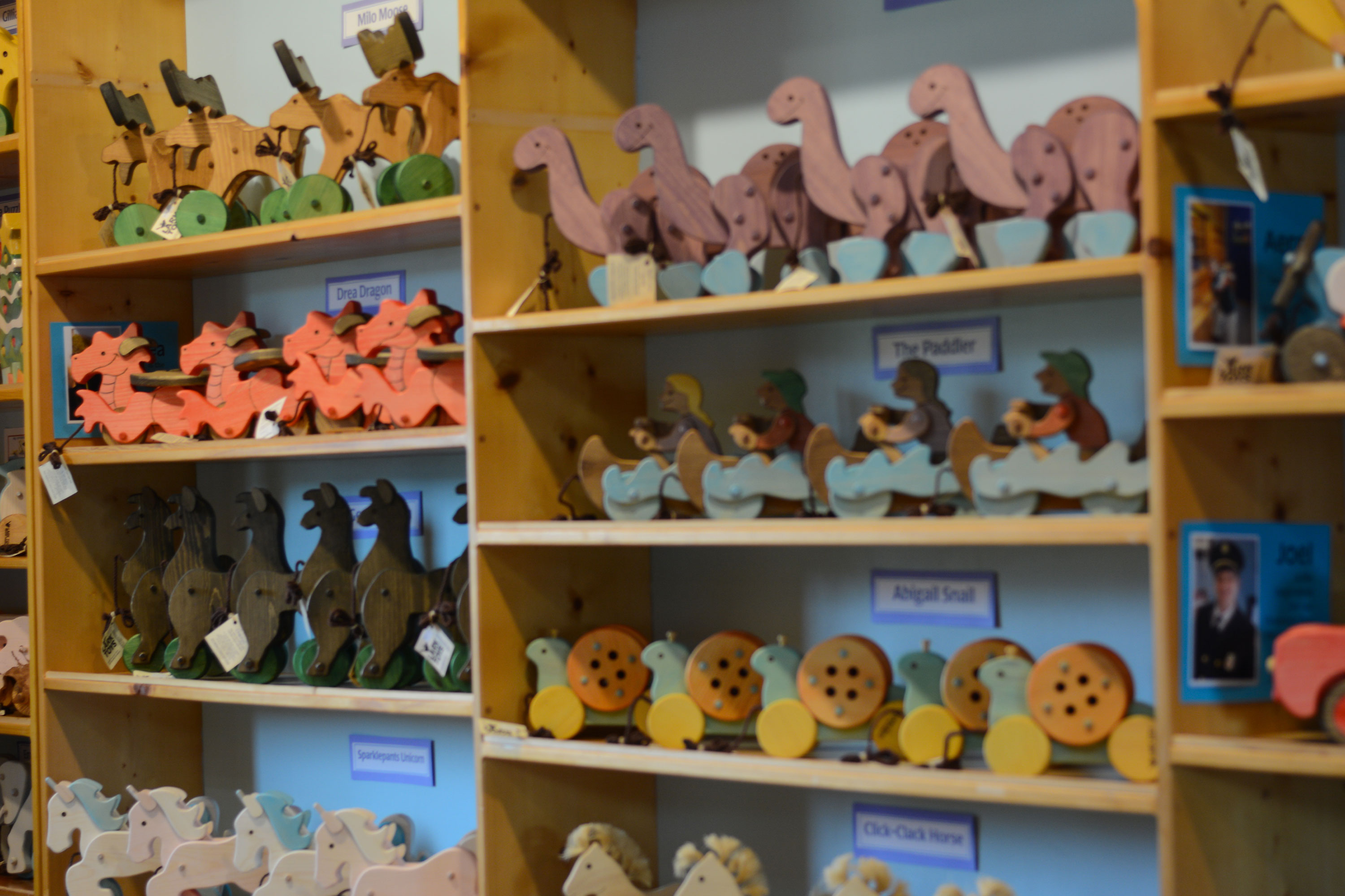 Handmade toys at Lark Toys in Kellogg
