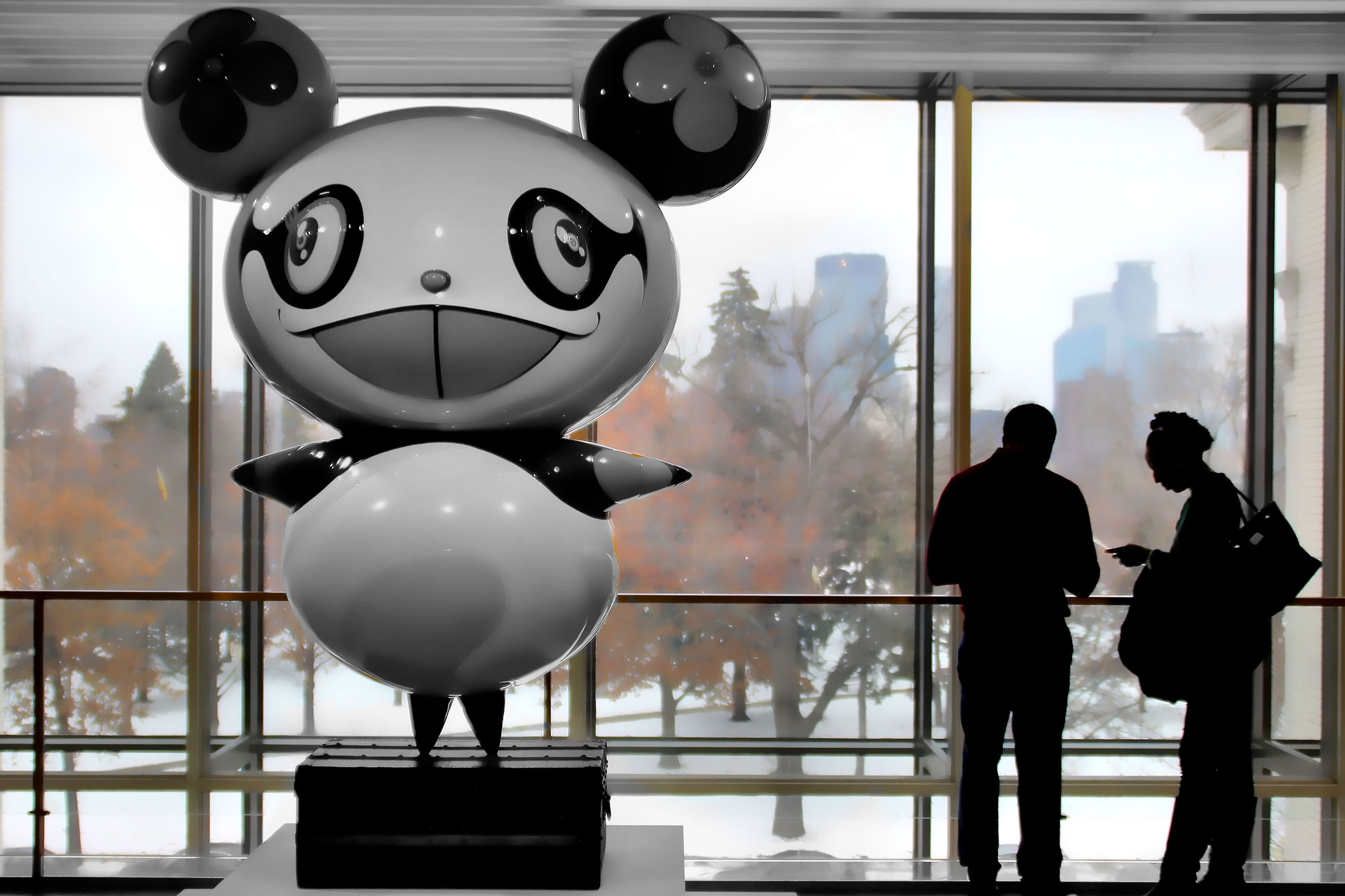 Sculpture and people at the Minneapolis Institute of Art