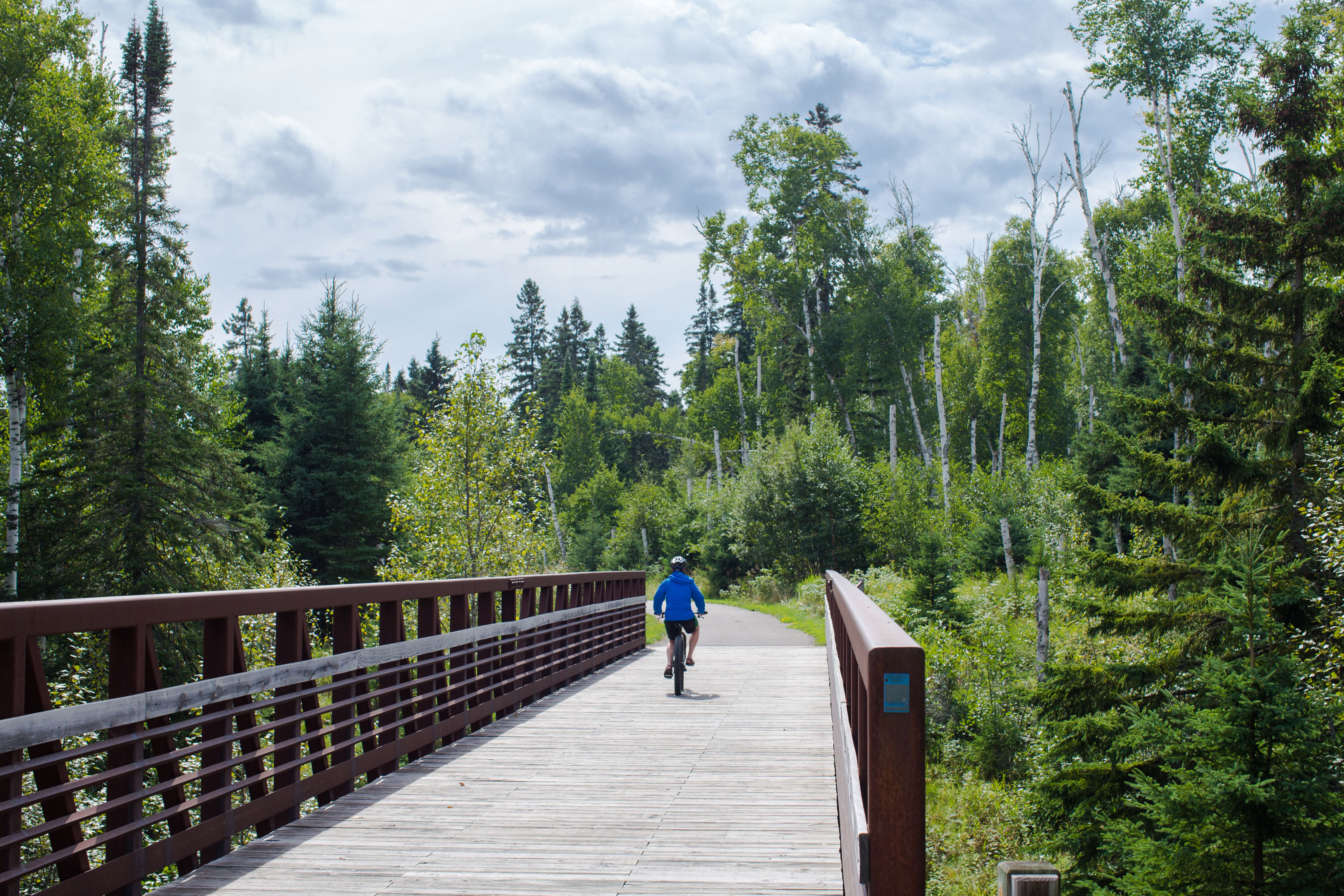 Biking on Gitchi Gami State Trail