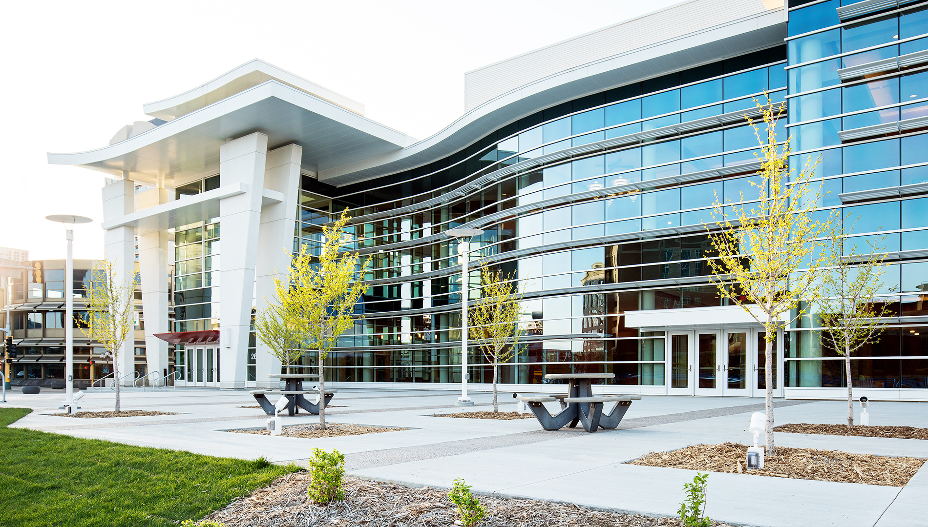 Exterior design of the Mayo Civic Center in Rochester
