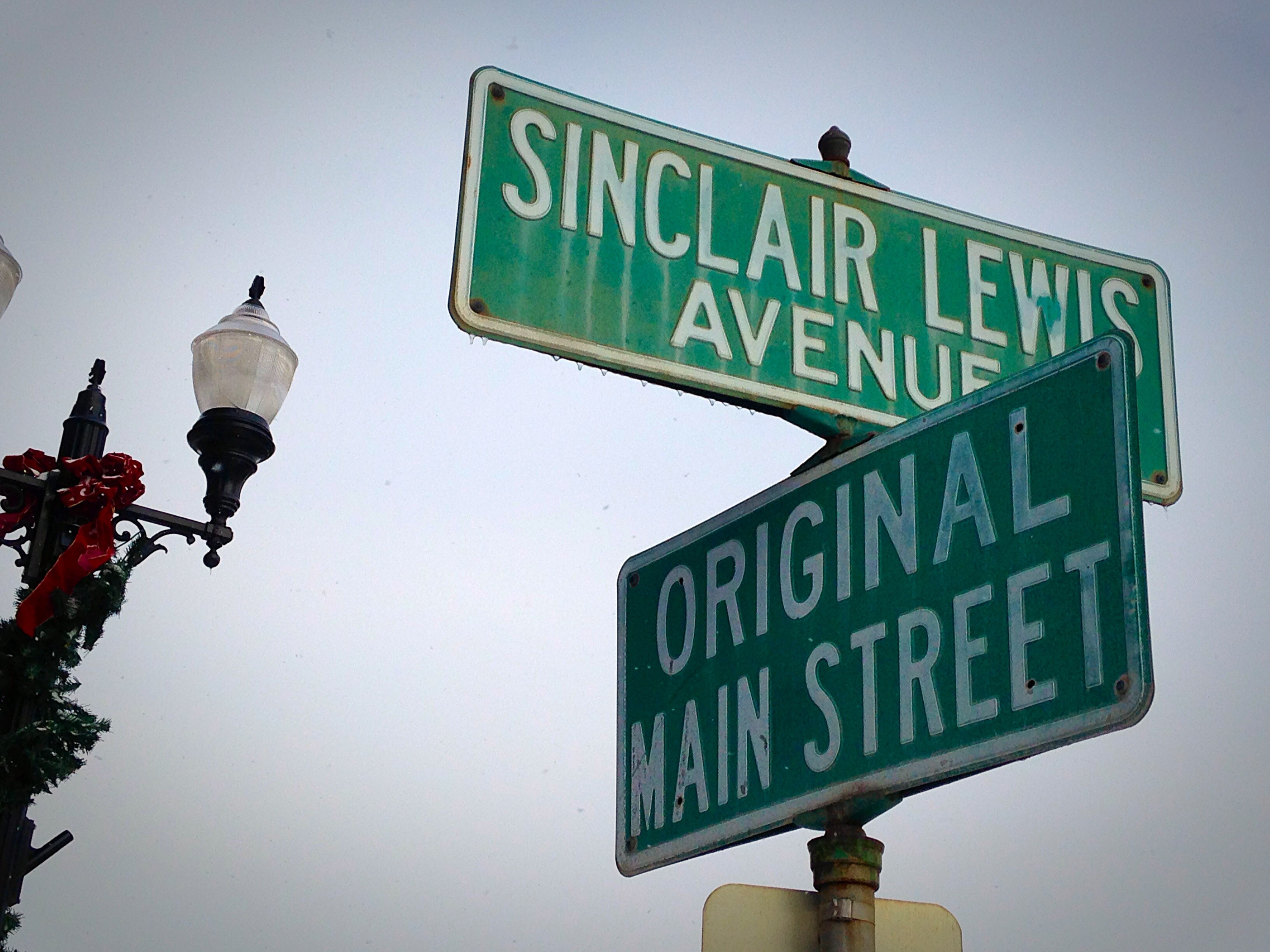 Sinclair Lewis and Main Street signs in Sauk Centre