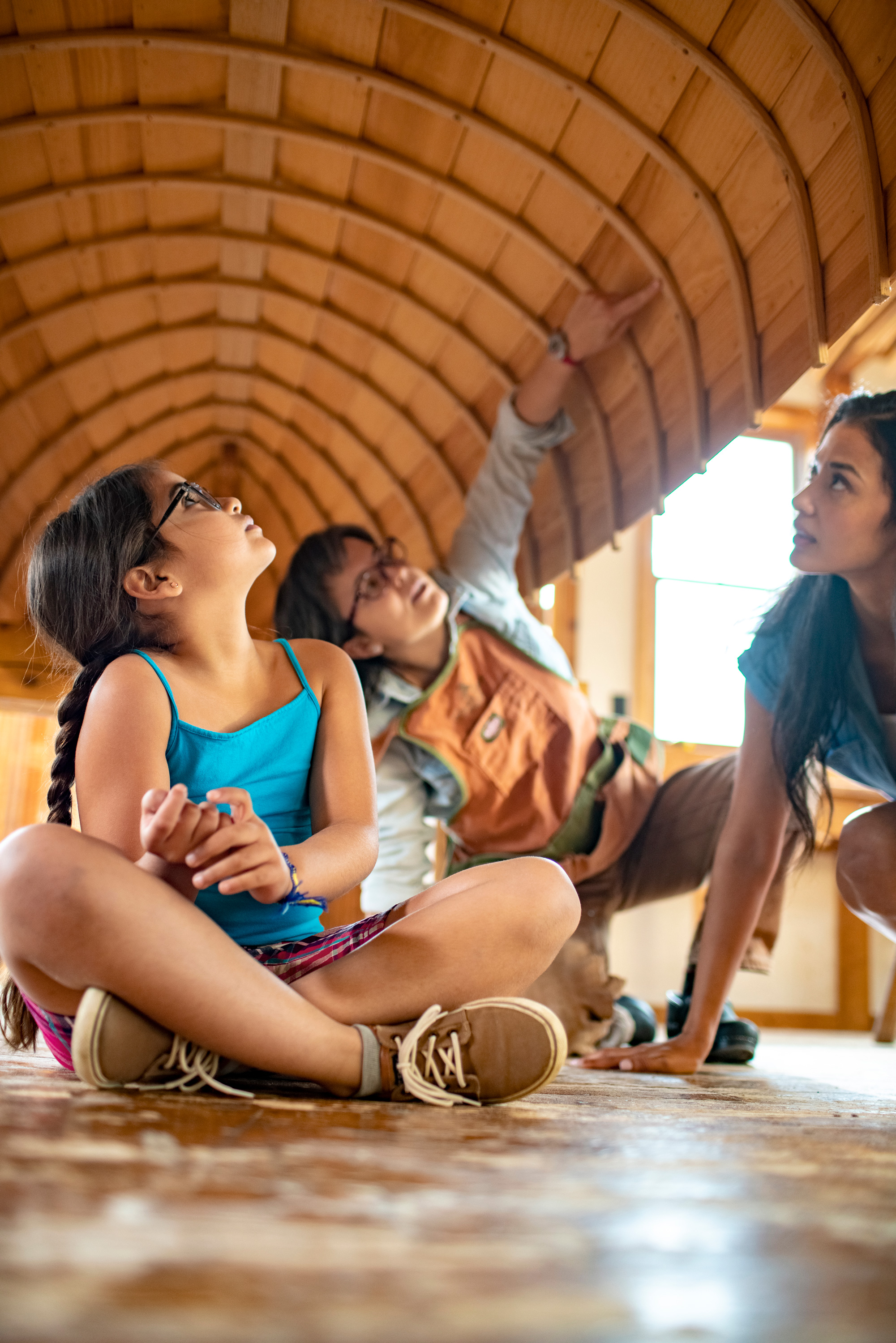 A family enjoys Grand Marais Folk School