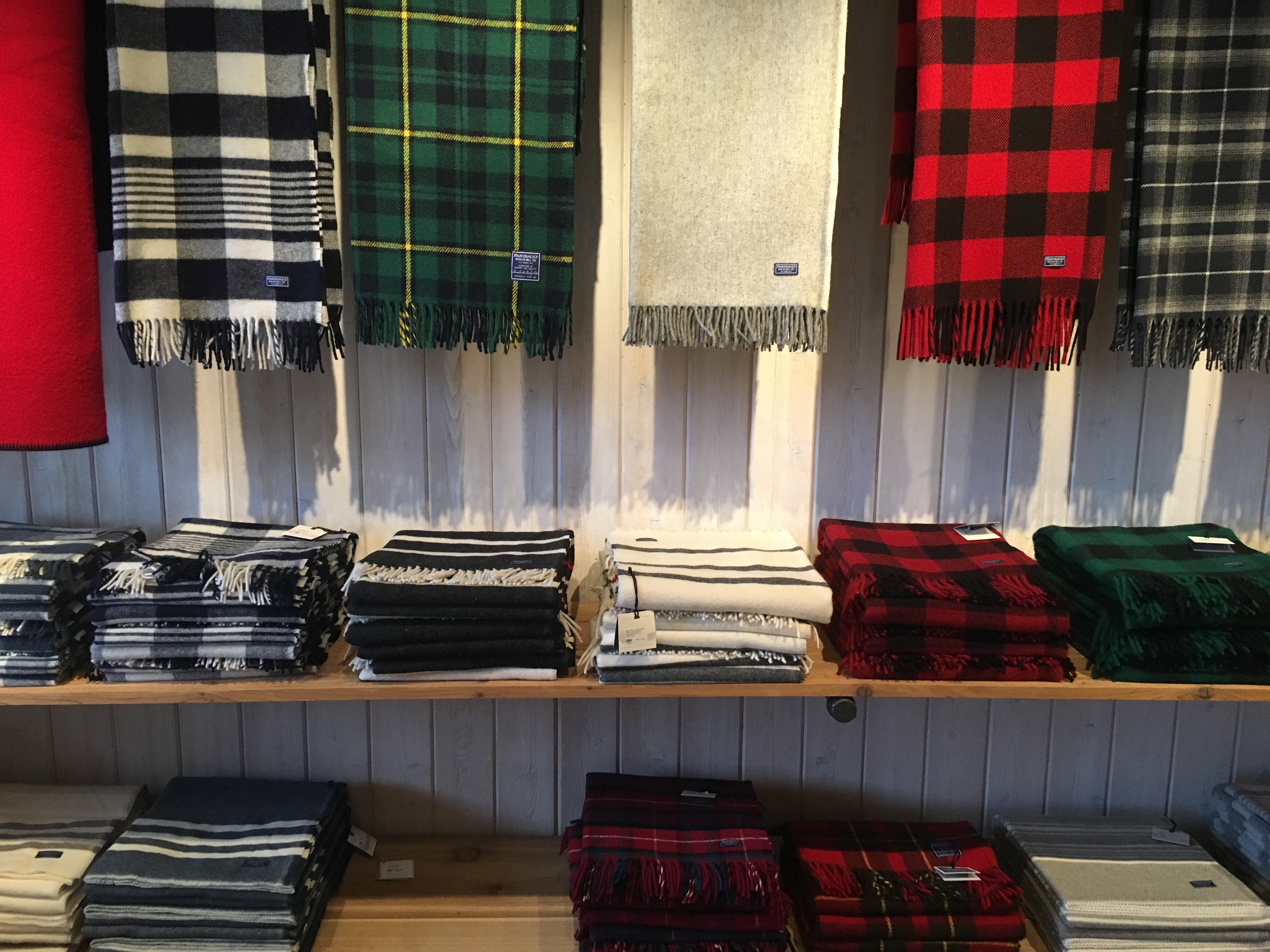 Scarves of different colors and patterns