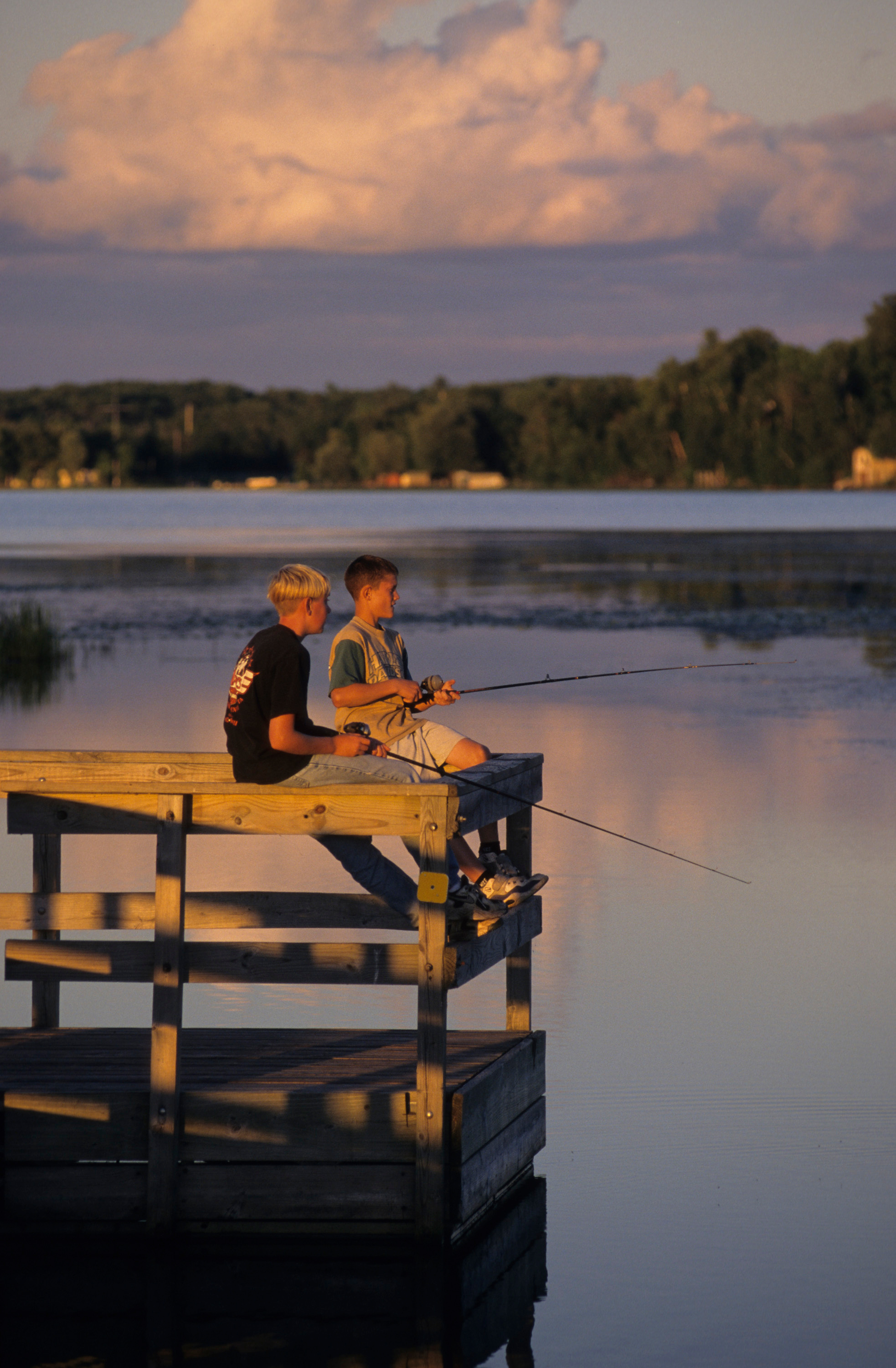 Children fishing, Father Hennepin State Park, Lake Mille Lacs