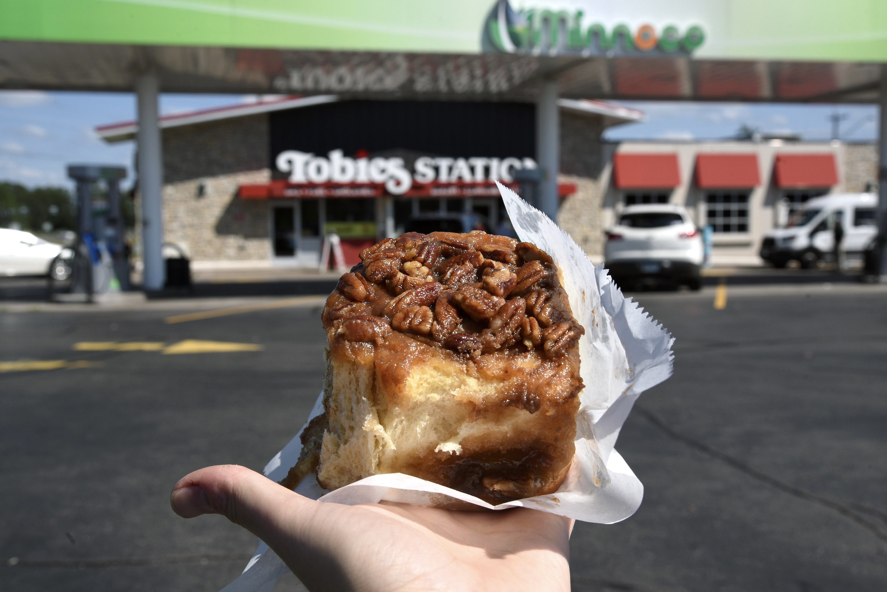 A caramel roll from Tobie's Station in Hinckley