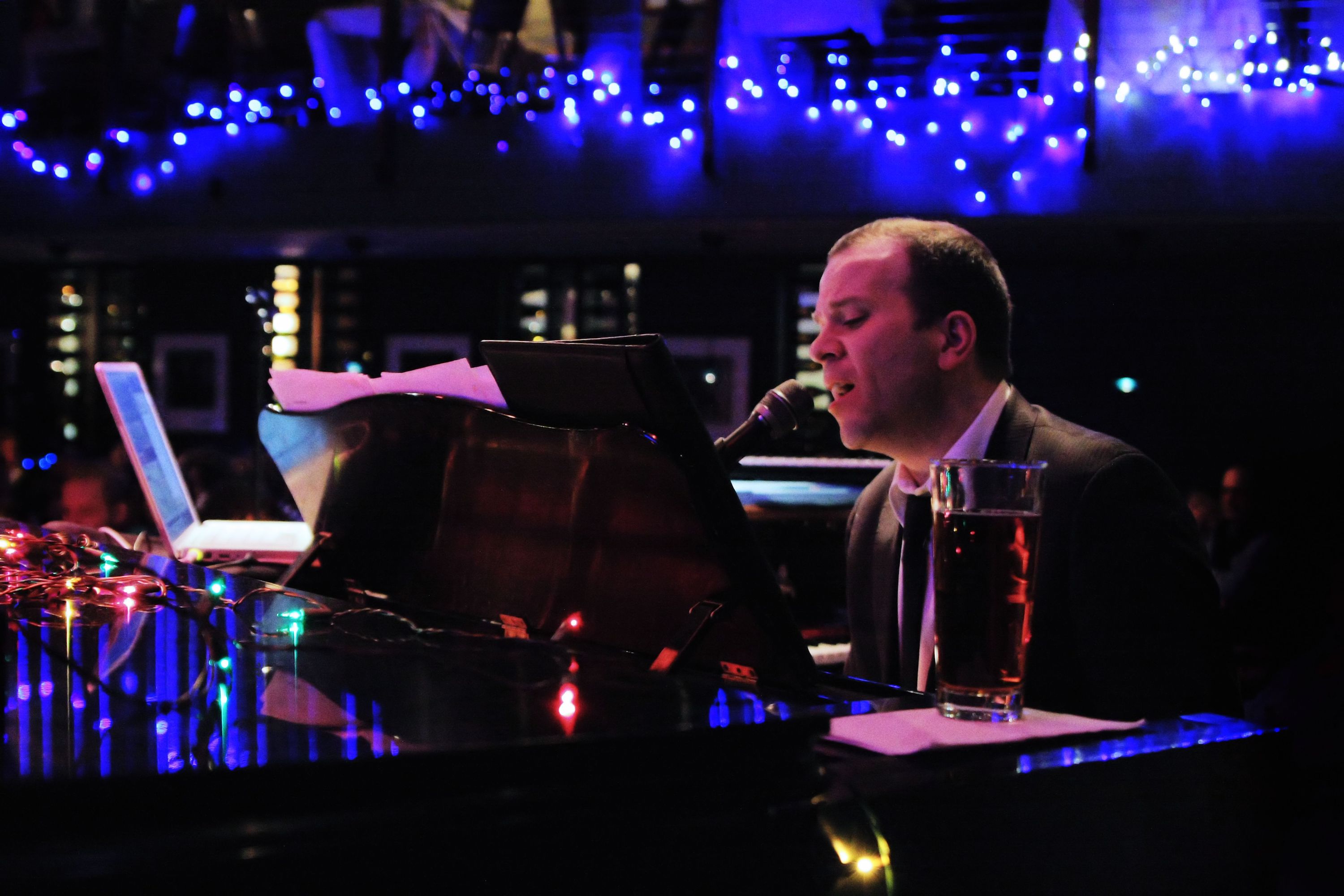 A musician performs at the Dakota Jazz Club