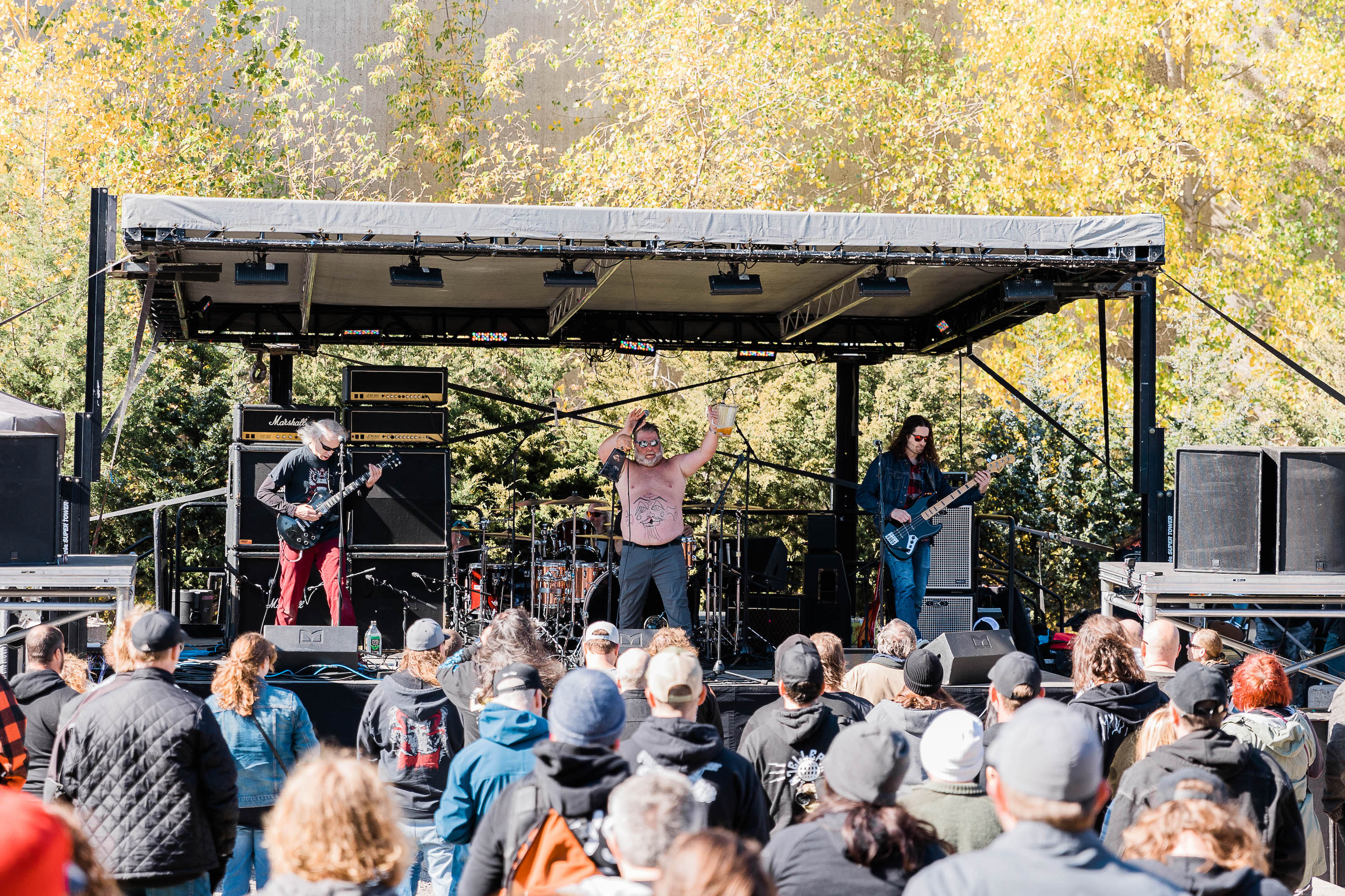 A band plays Surly Darkness Day
