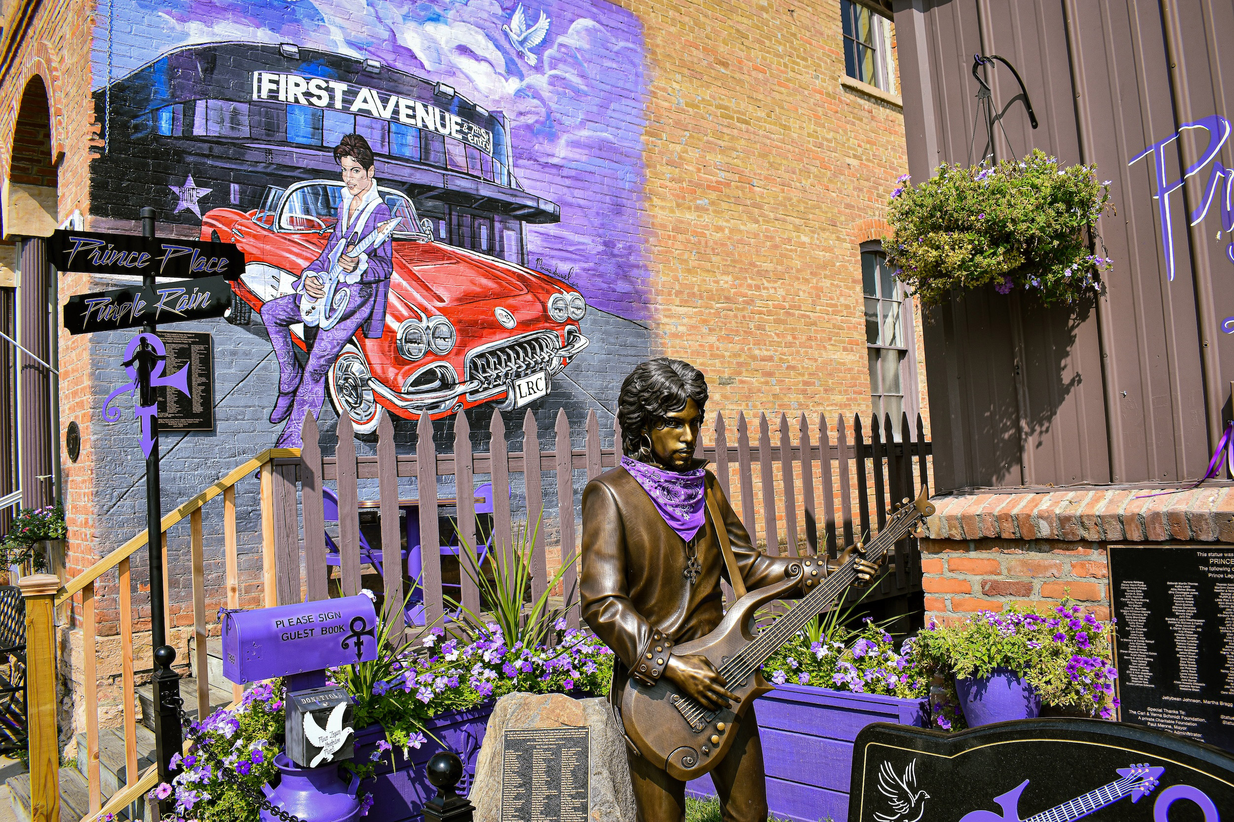 Prince mural in downtown Henderson's historic district