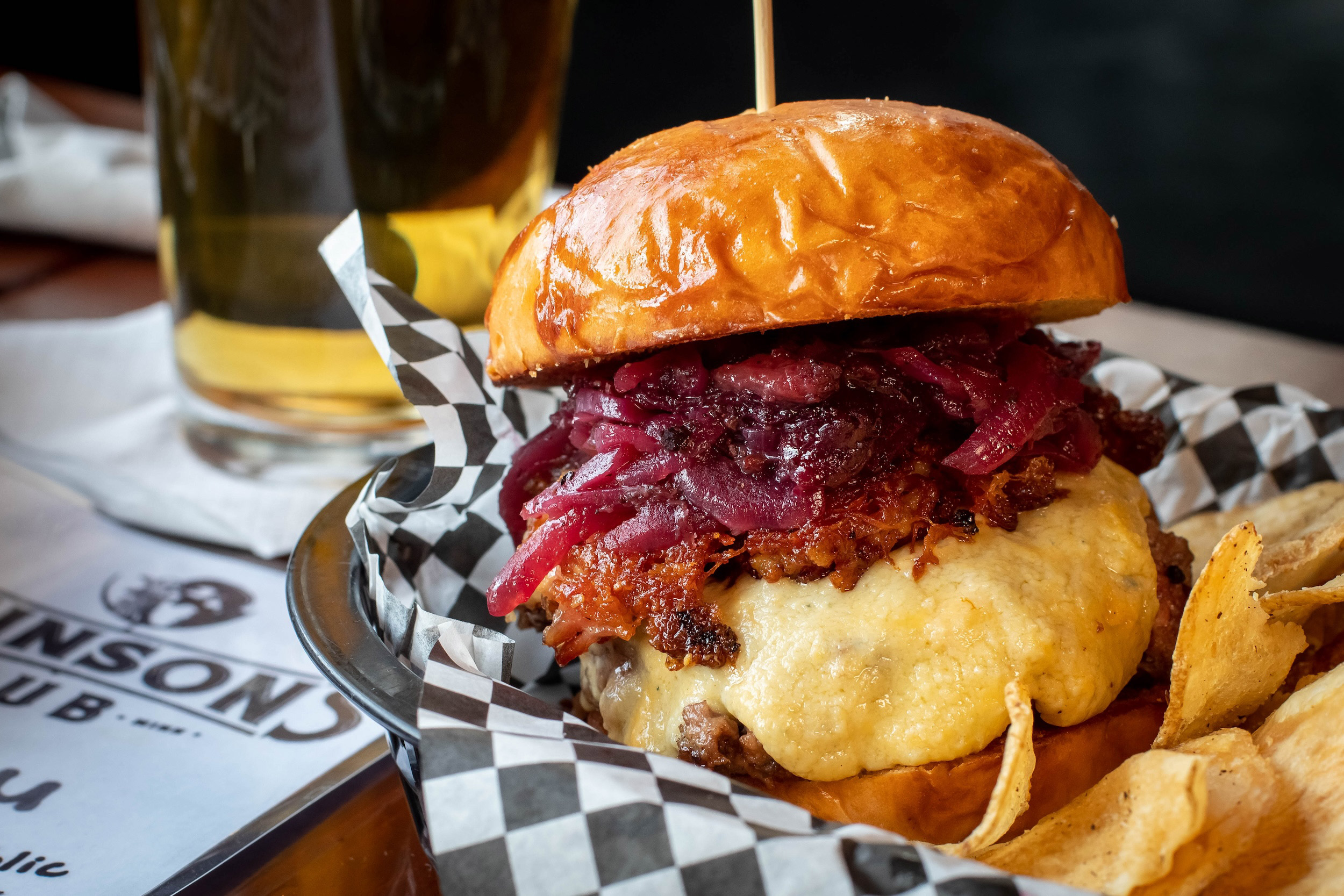 The #NoPayneNoGain burger at Brunson's Pub