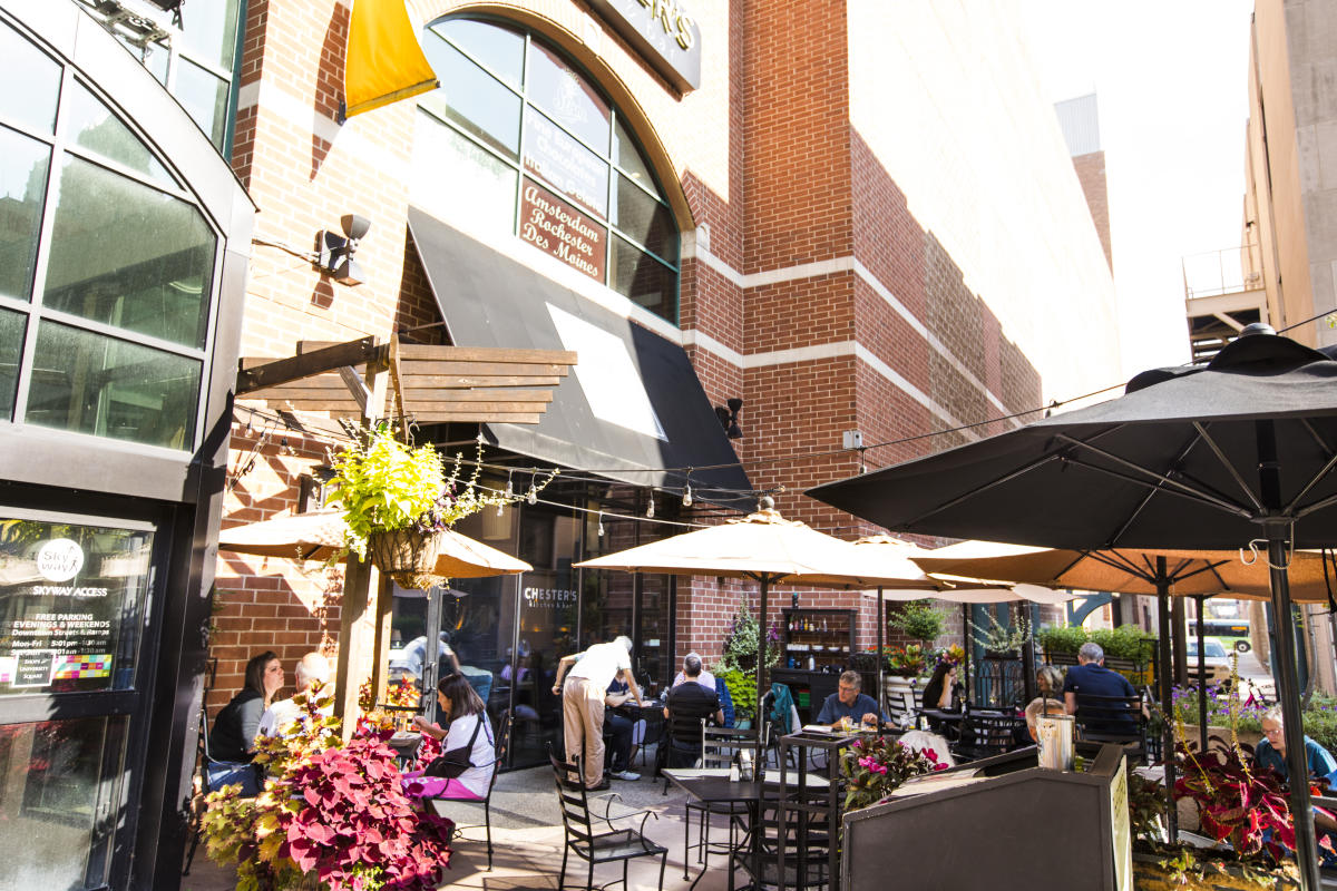 The al fresco patio at Chester's Kitchen &amp; Bar in Downtown Rochester