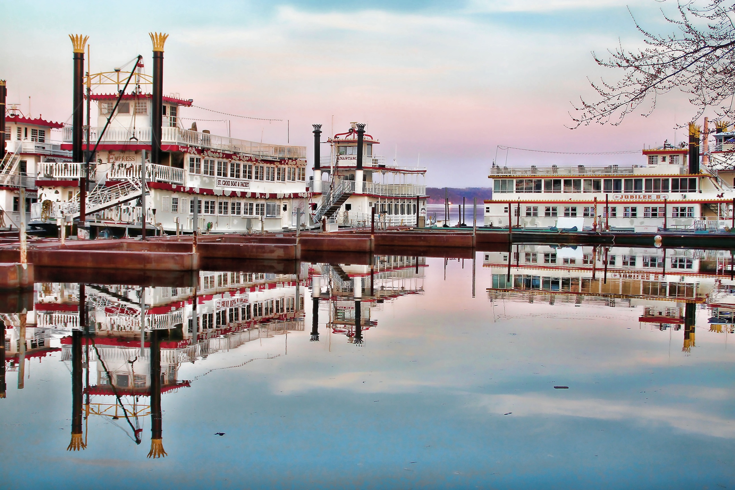 Paddleboats near the shores of Stillwater 