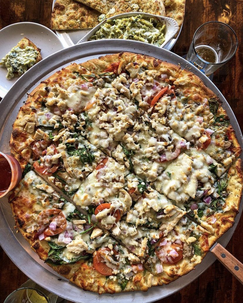Square cut pizza at Parkway Pizza