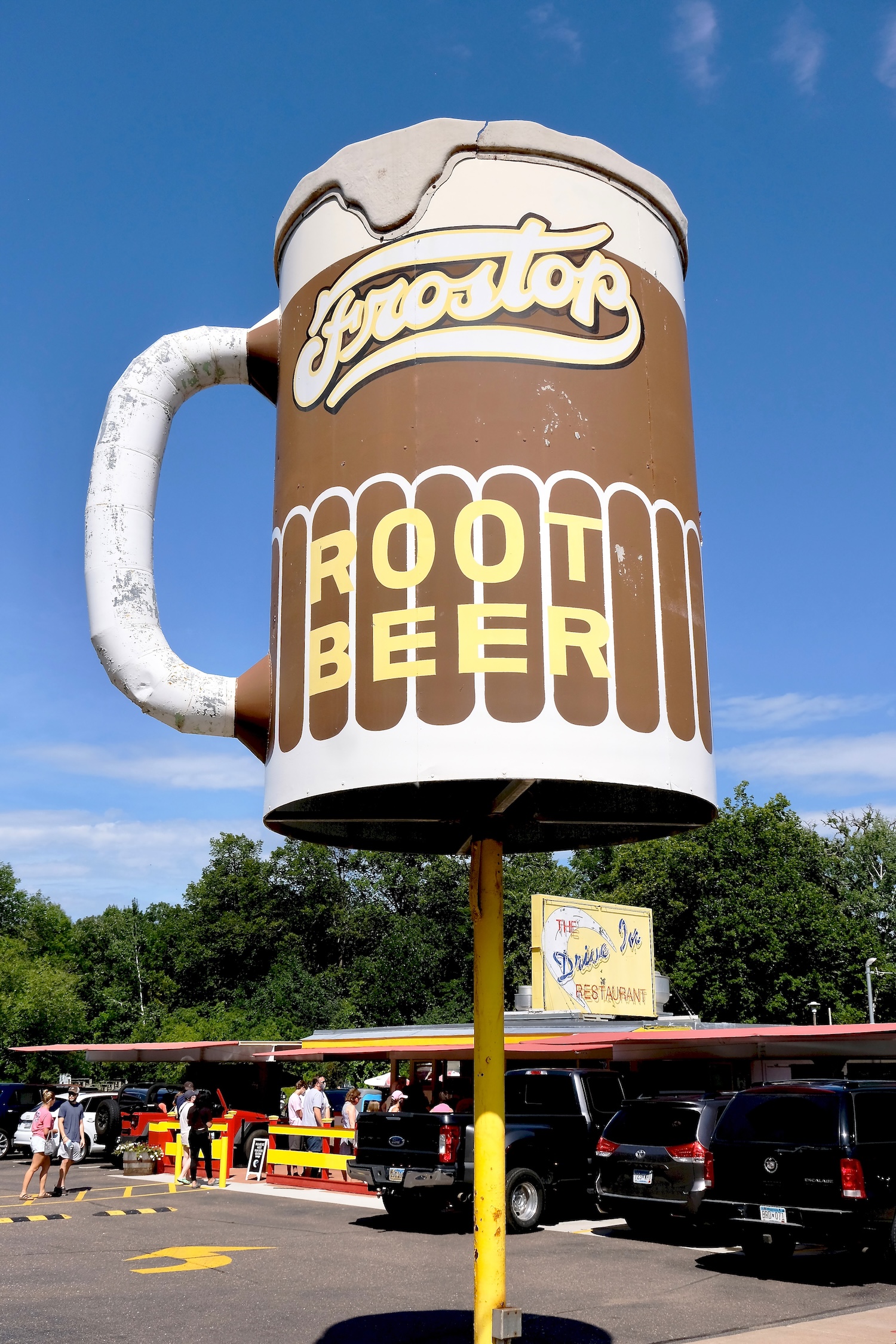 The Drive In's giant Root Beer sign in Taylors Falls
