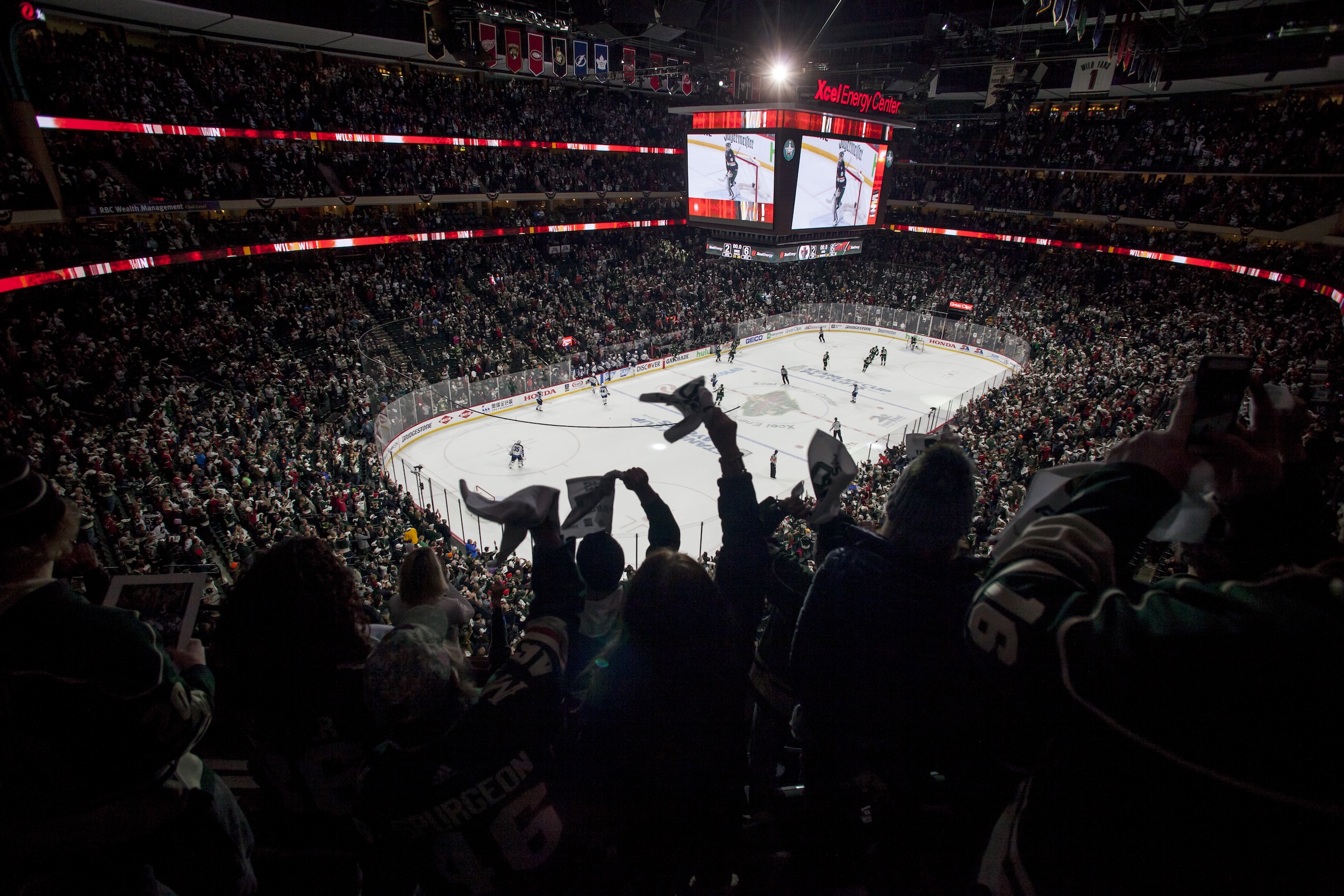Minnesota Wild fans at Xcel Energy Center