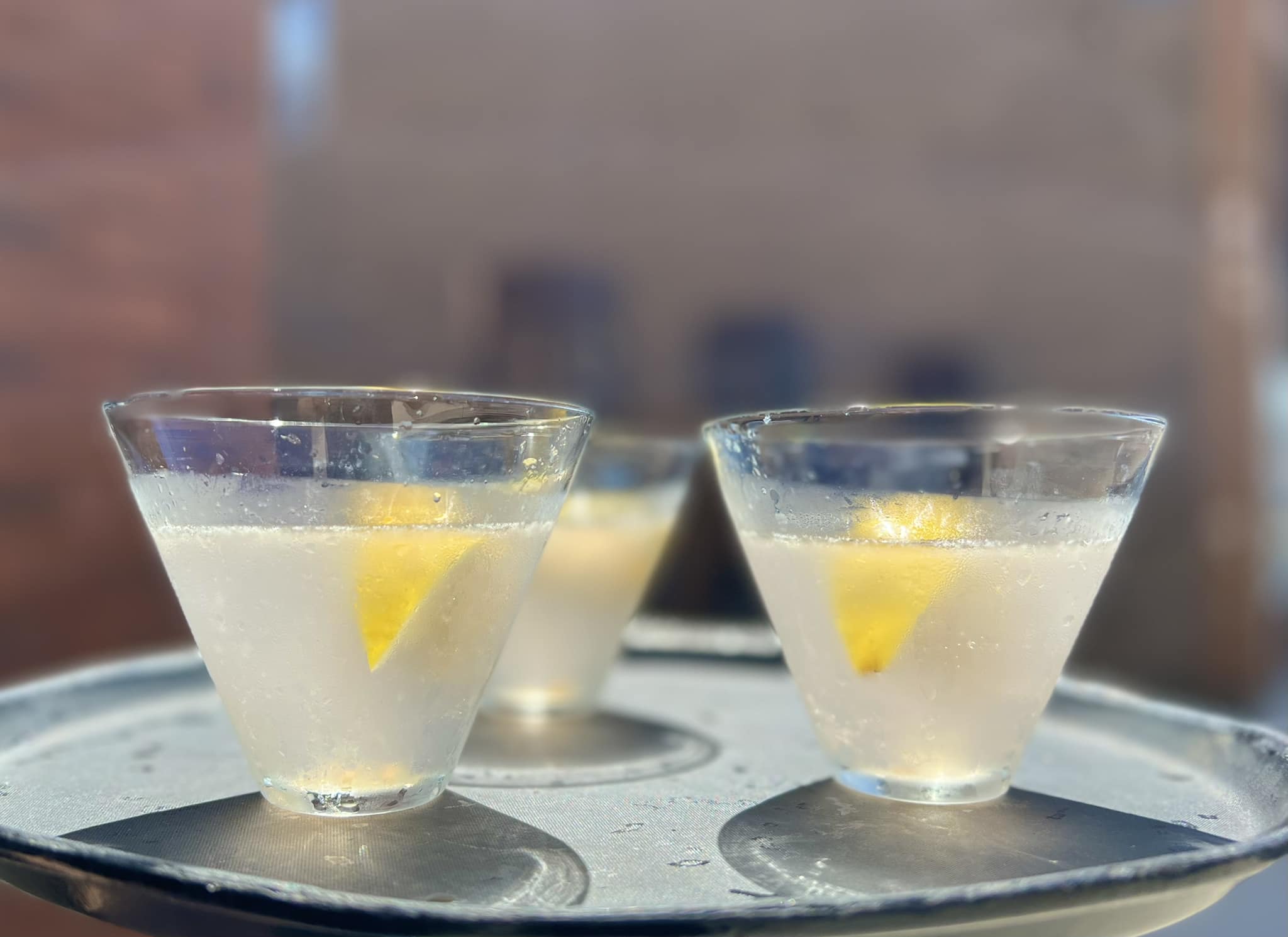 Lavender lemonade on the patio of Iron Range Eatery
