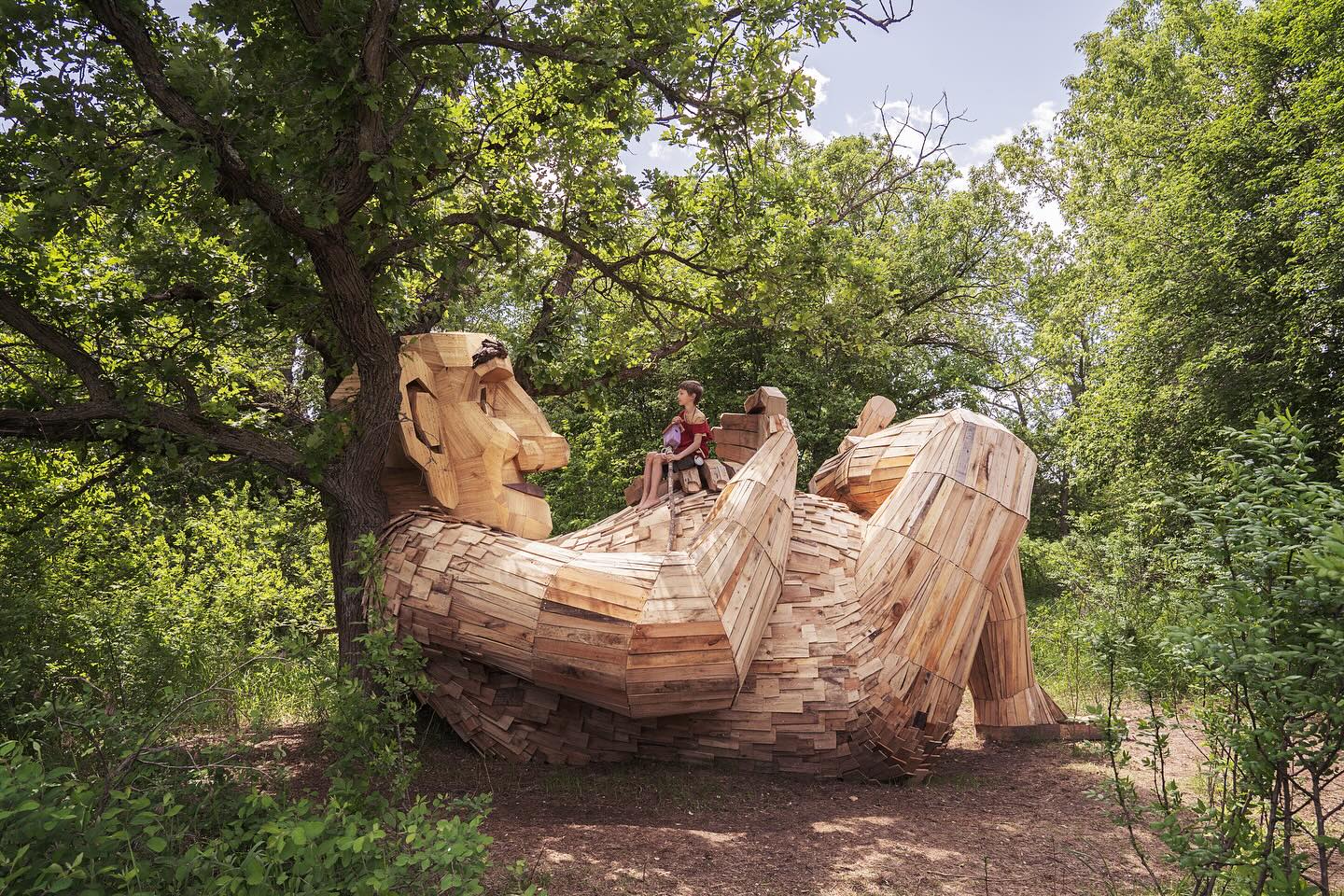 Jacob Everear, one of Thomas Dambo's Detroit Lakes trolls