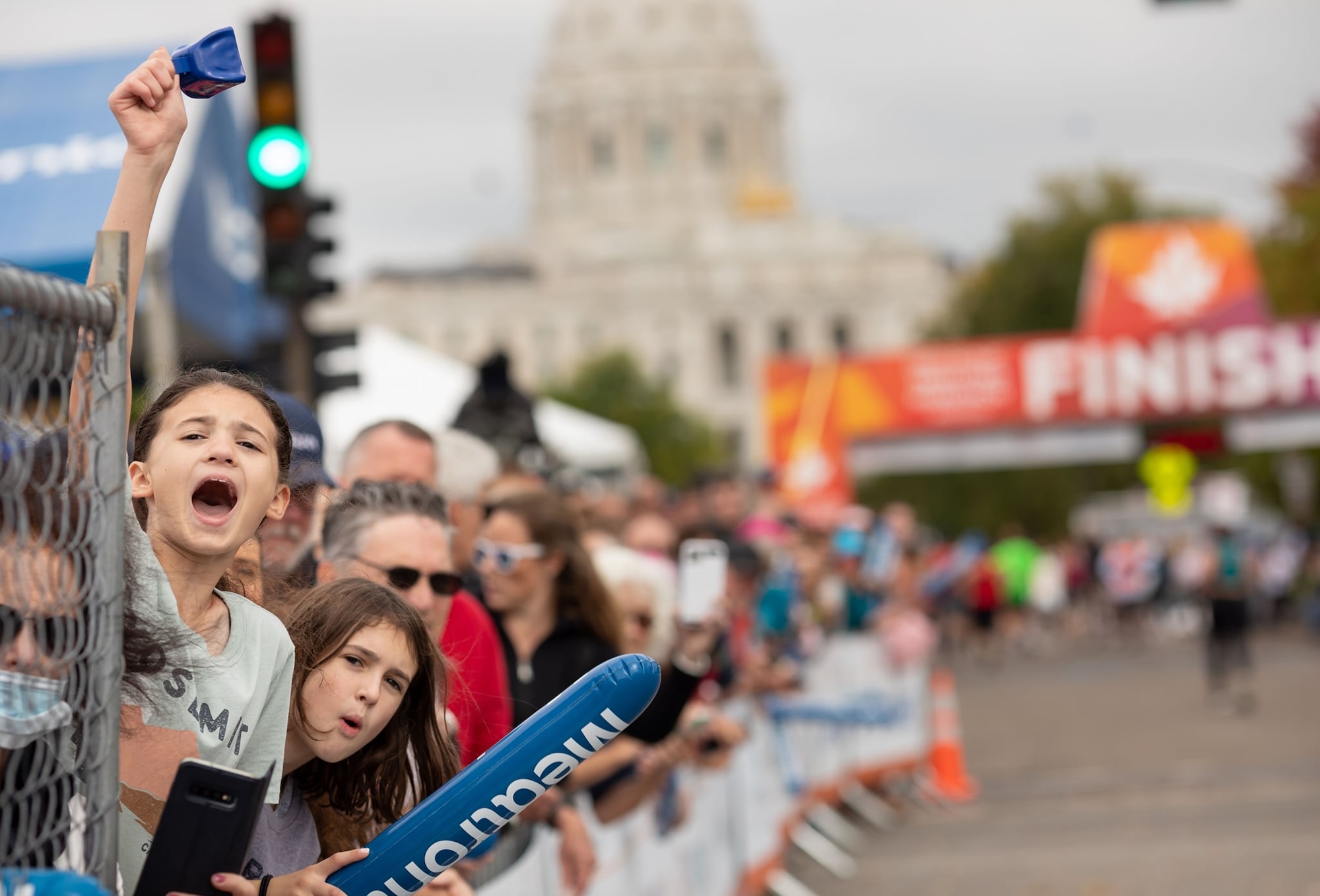 The finish line at the Twin Cities Marathon