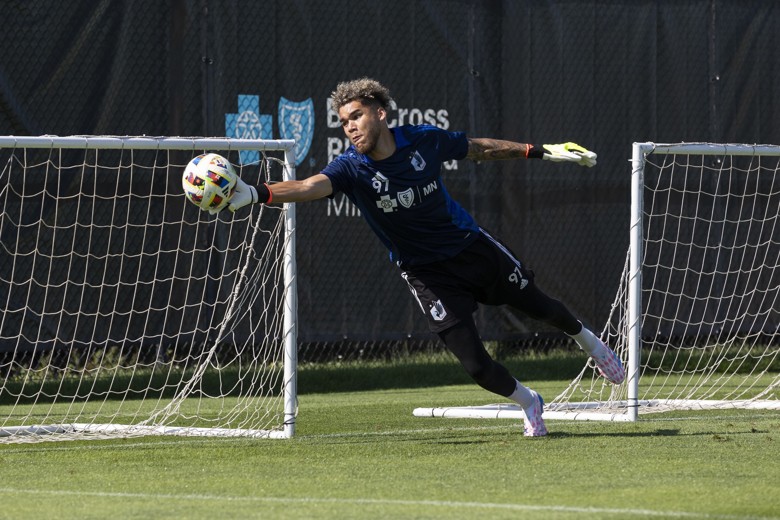 Dayne St. Clair at practice for Minnesota United FC