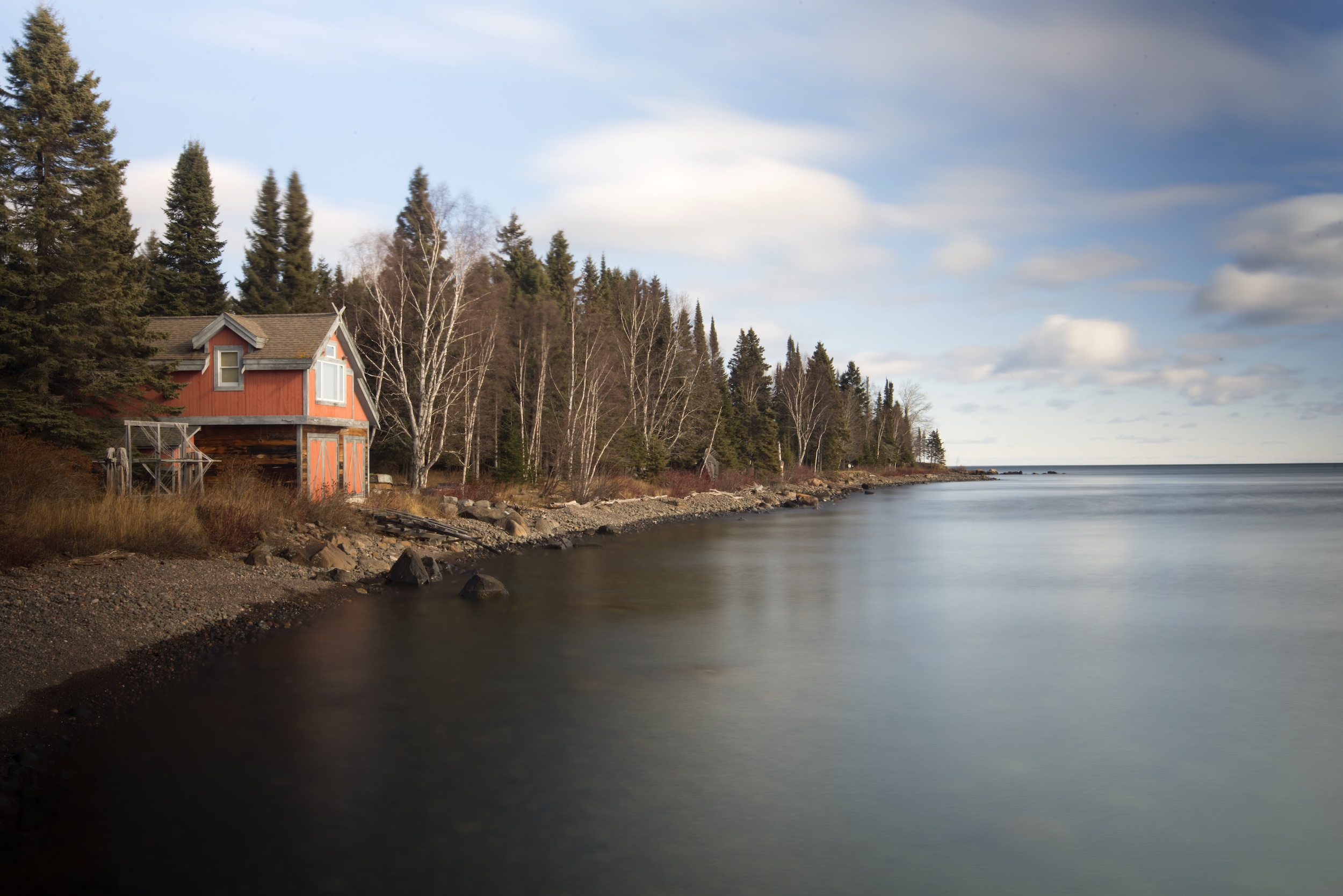 A cabin on Lake Superior