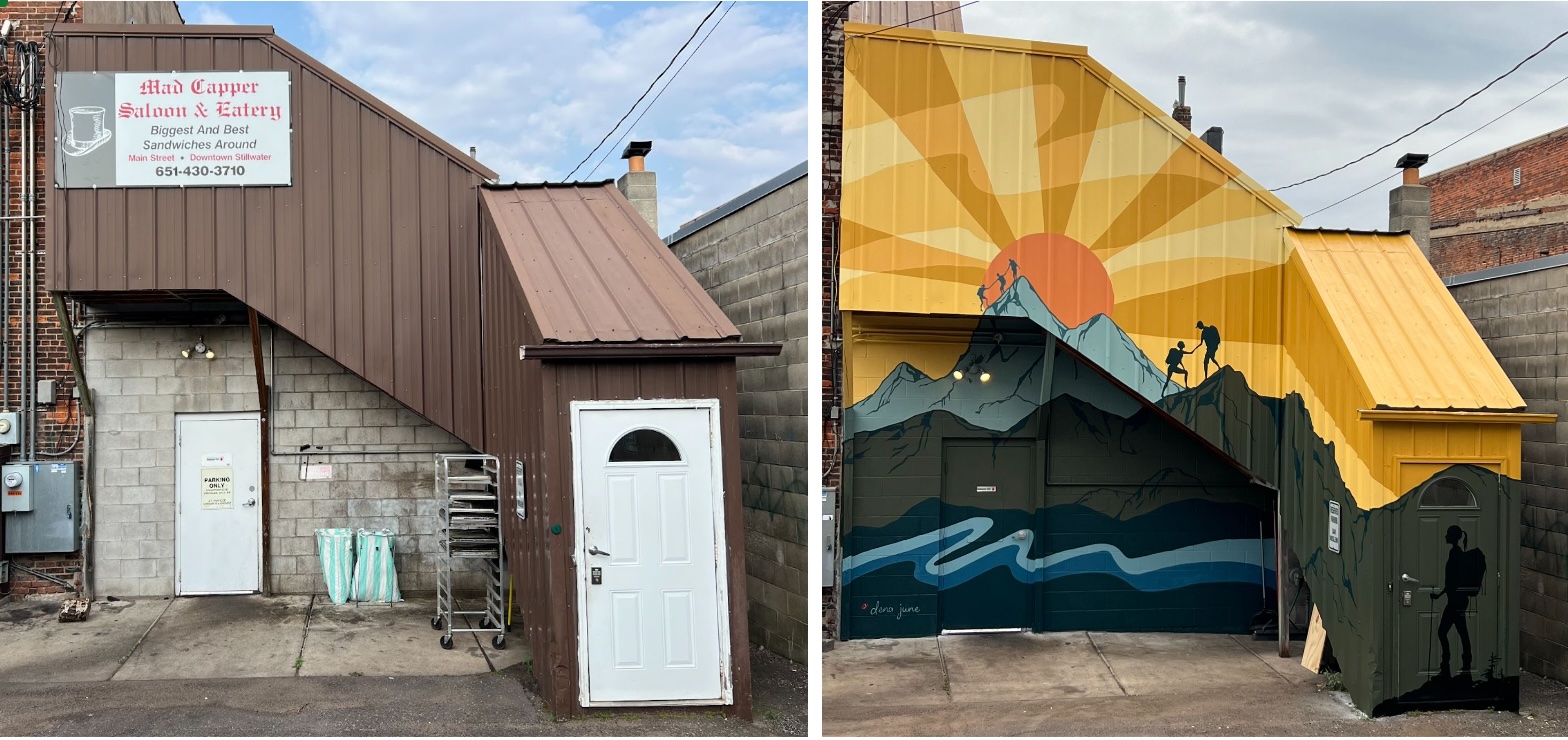 Dena Young's Union Art Alley mural in Stillwater