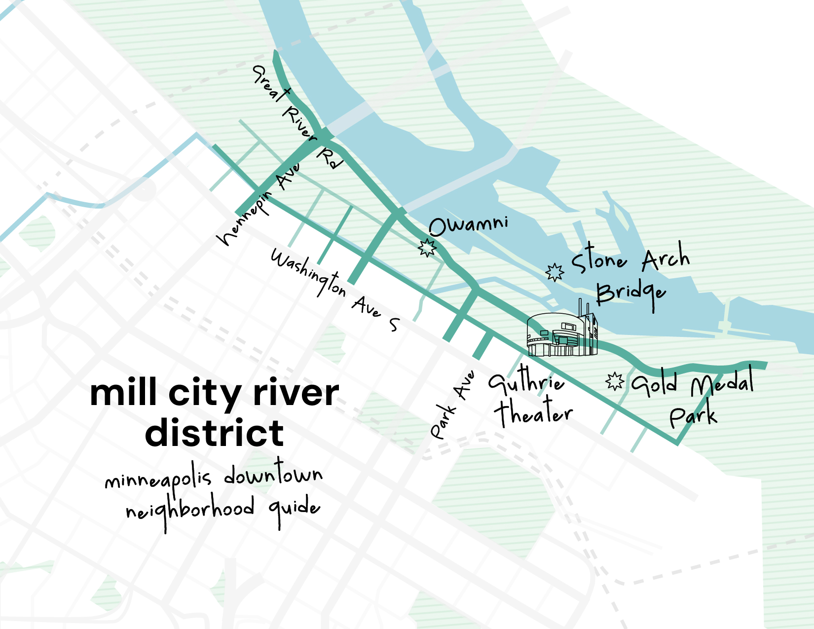 Mill City River District map