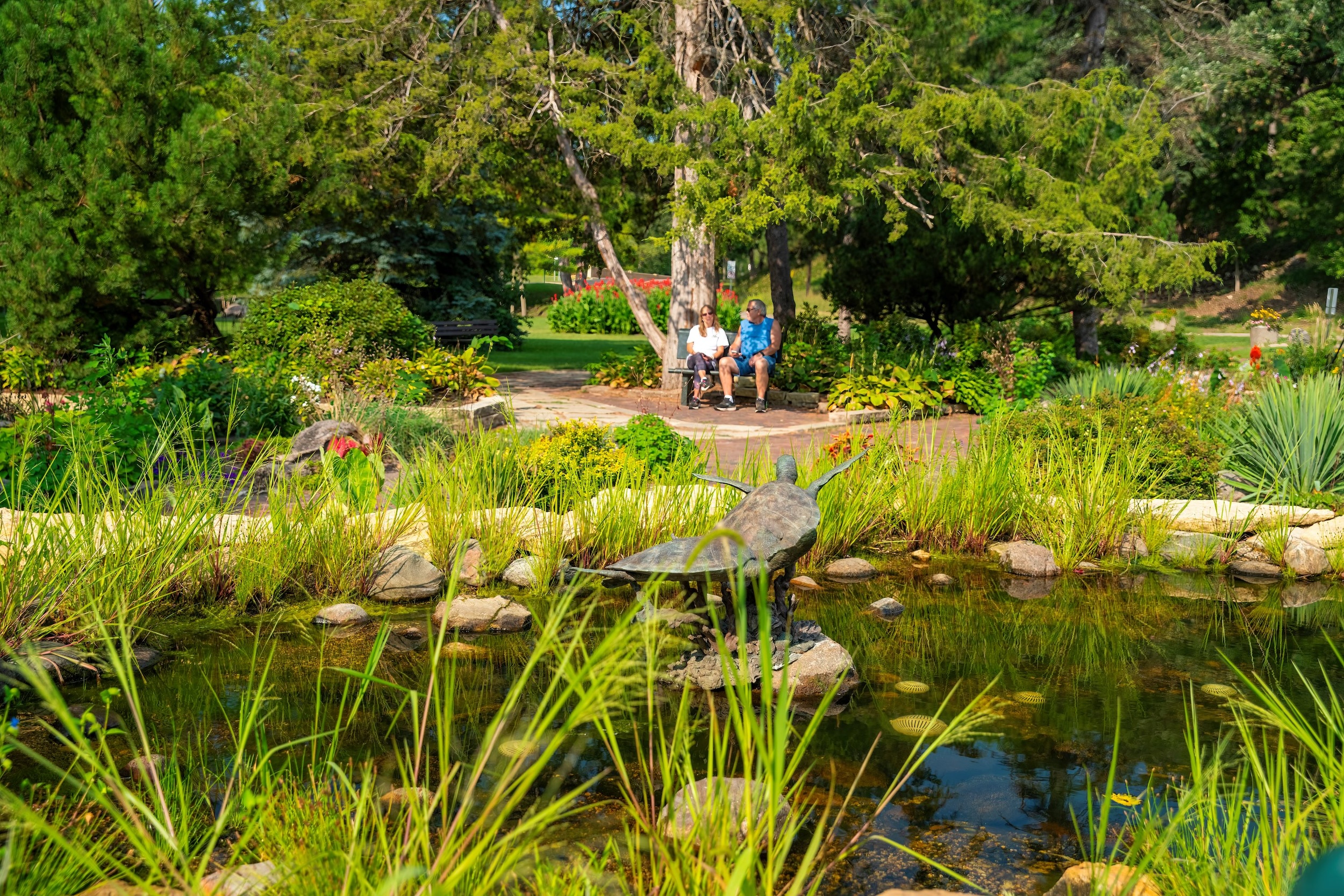 The public garden at Sibley Park in Mankato