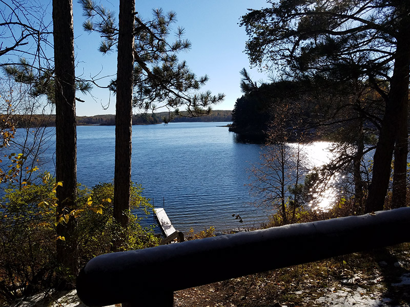 The view from the cabin at Lake Ozawindib