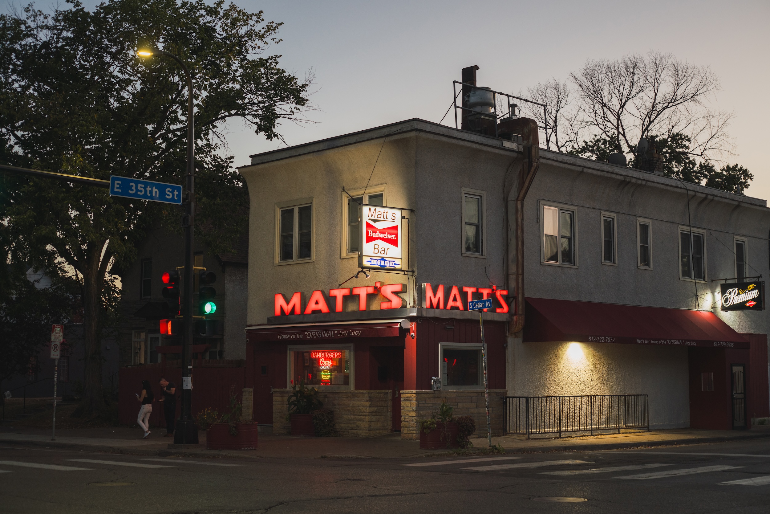 The streetside view of Matt's Bar in Minneapolis