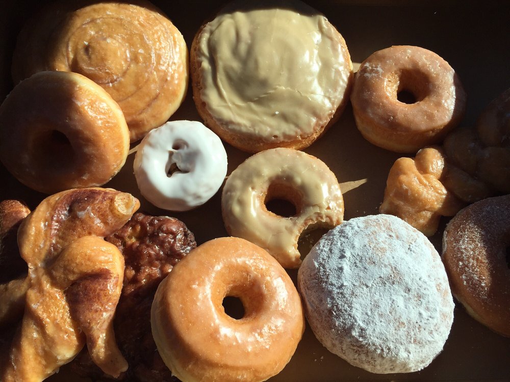 An assortment of donuts at Donut Hut in Little Canada