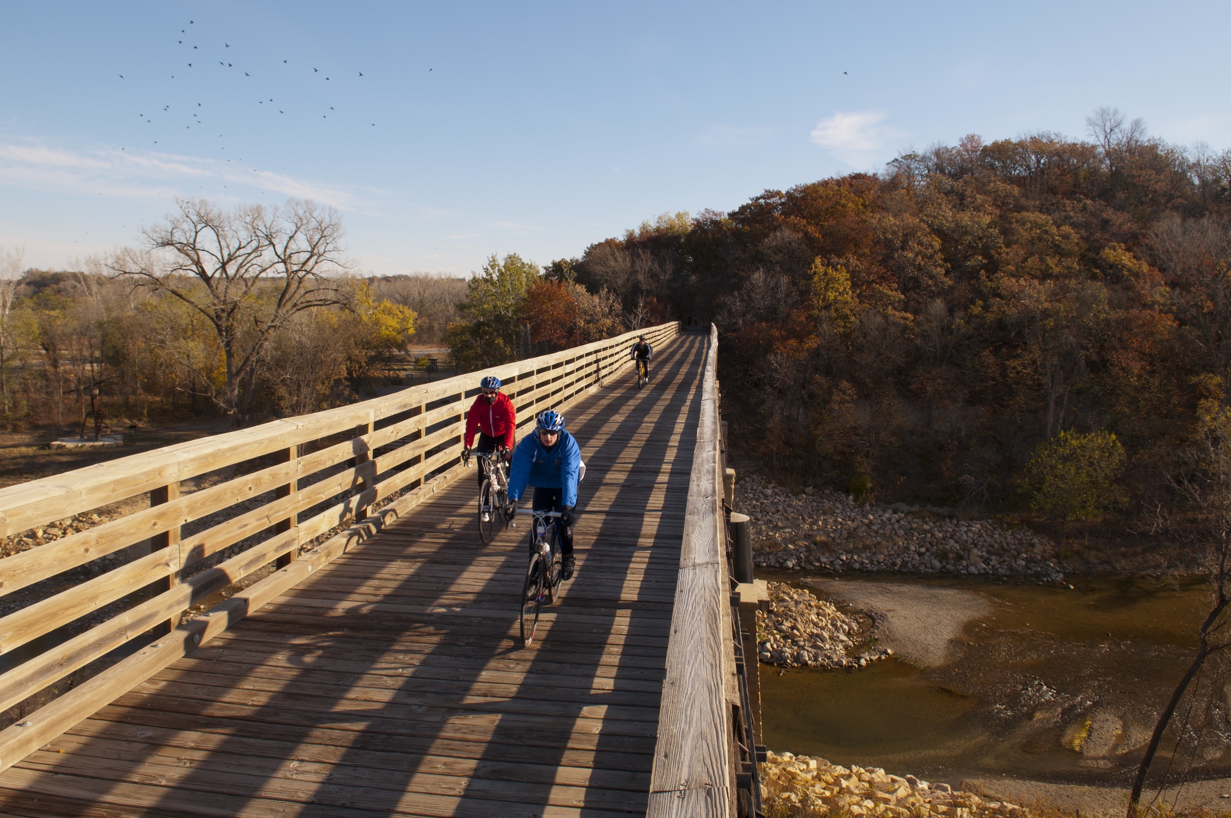 Bicyclists on Mankato's River Ramble tour