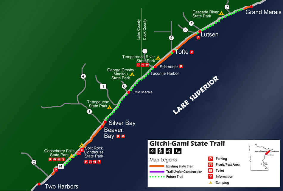 Gitchi-Gami State Trail map