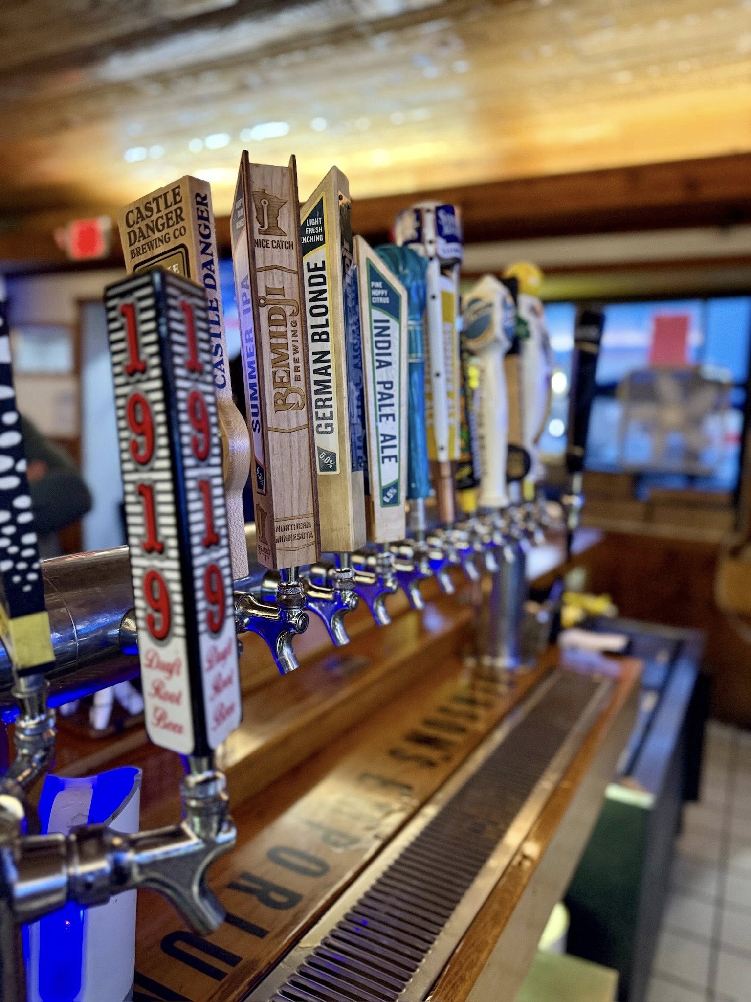 The tap lines in the bar at Benson's Eating and Drinking Emporium