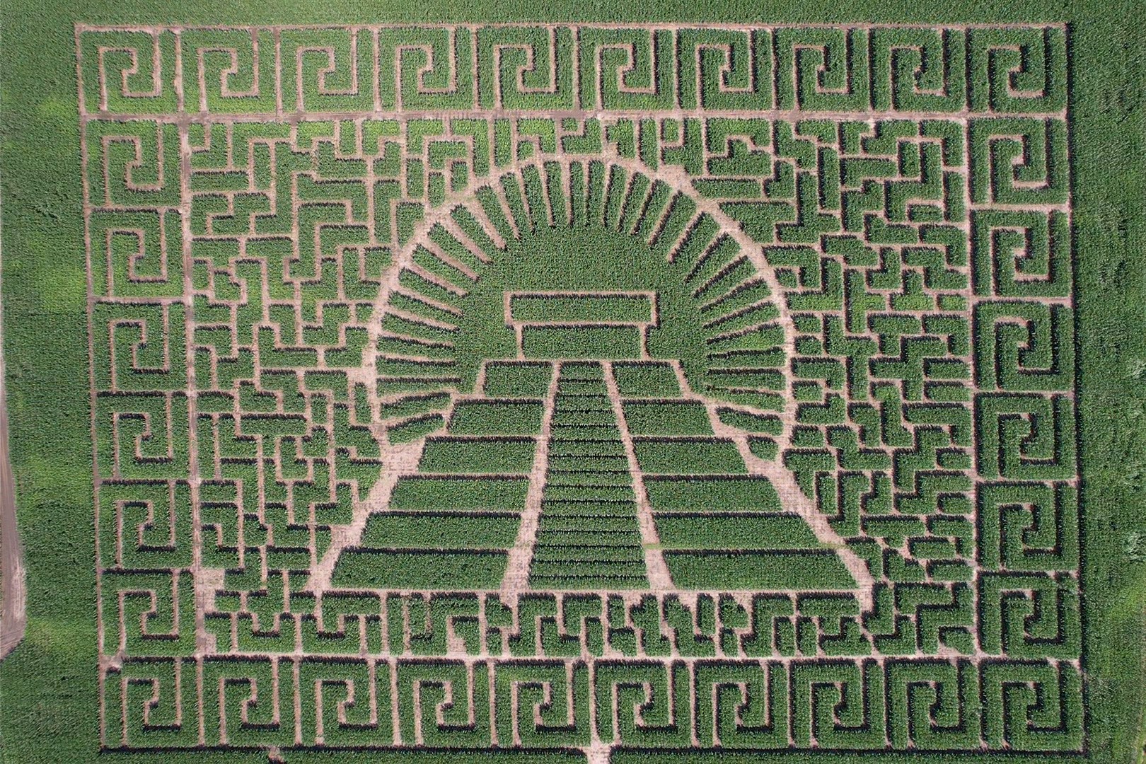 An Ancient Civilizations theme at Sever's Corn Maze
