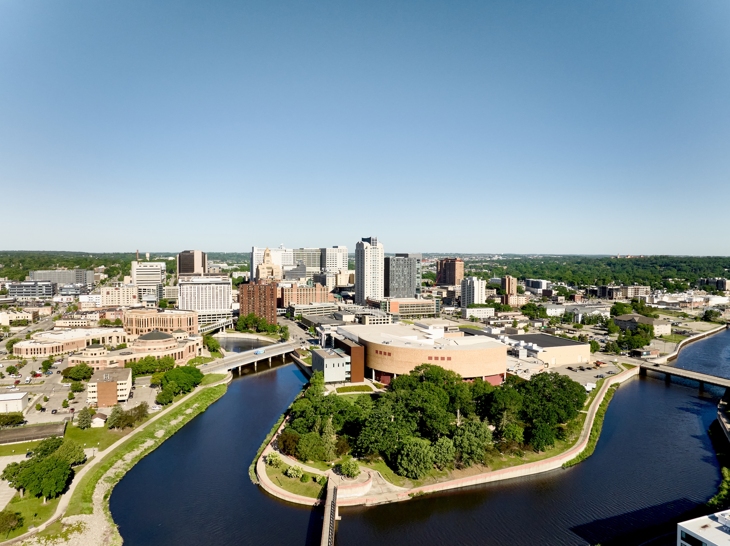 View of downtown Rochester, home to the Mayo Clinic