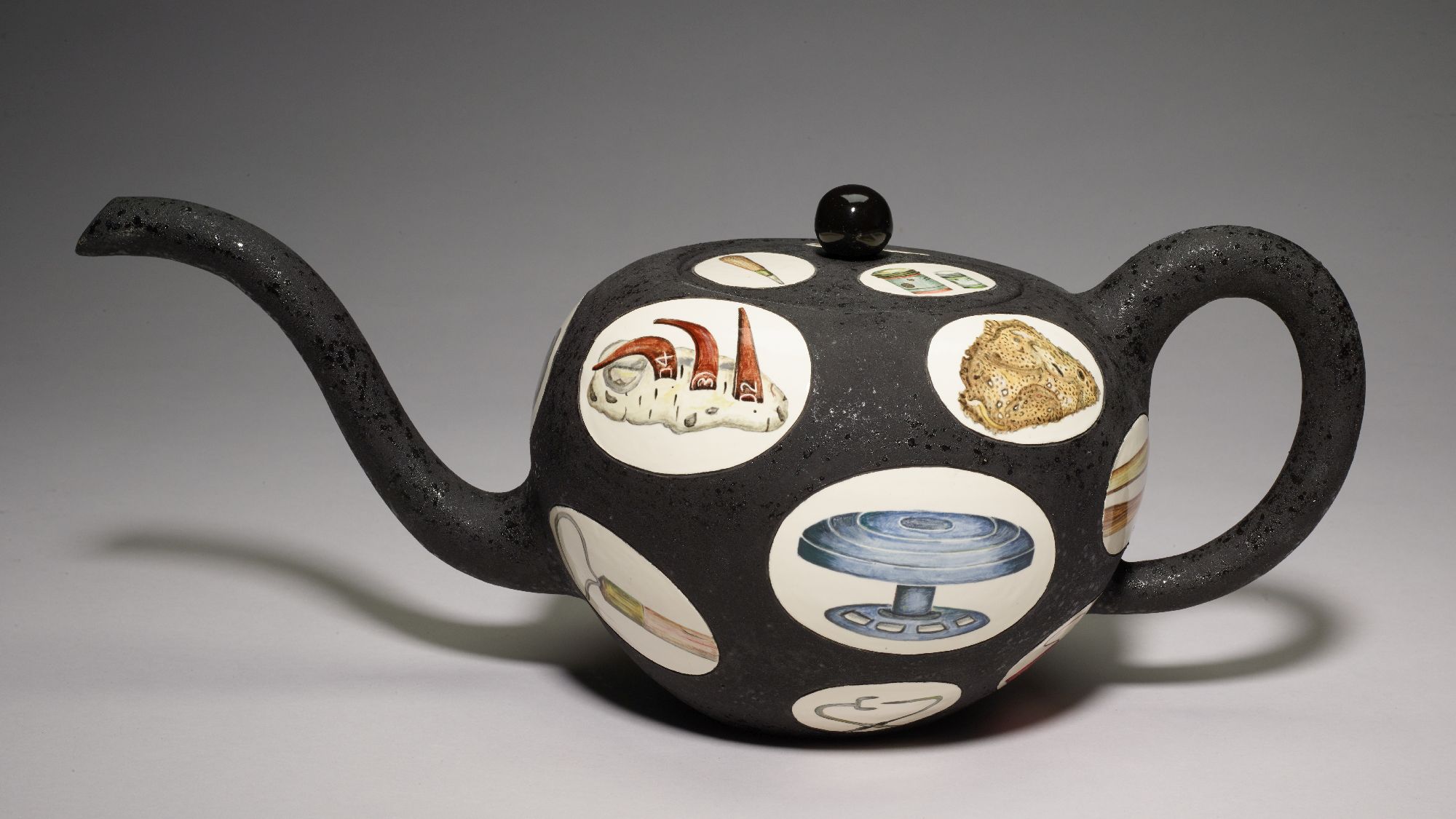 A teapot from Amy Sabrina, featured in Mia's "Root Collection" exhibit