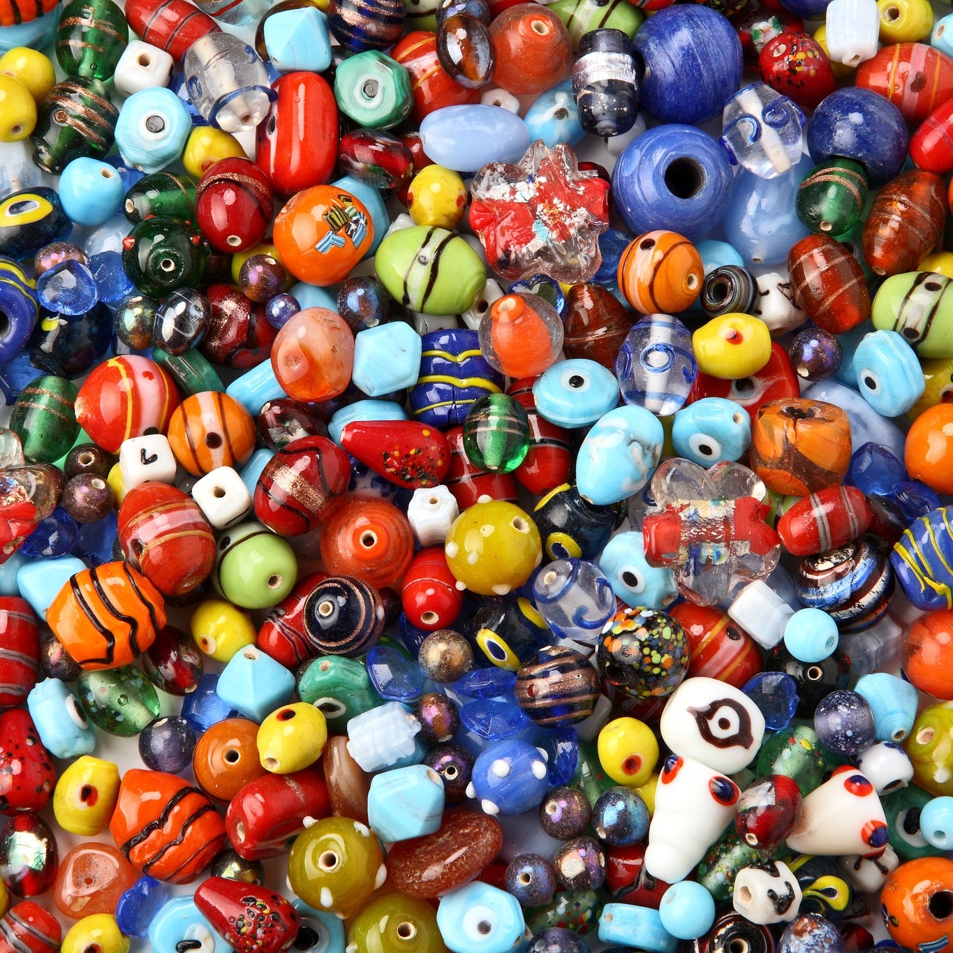 A bin of beads at ArtScraps ReUse Center