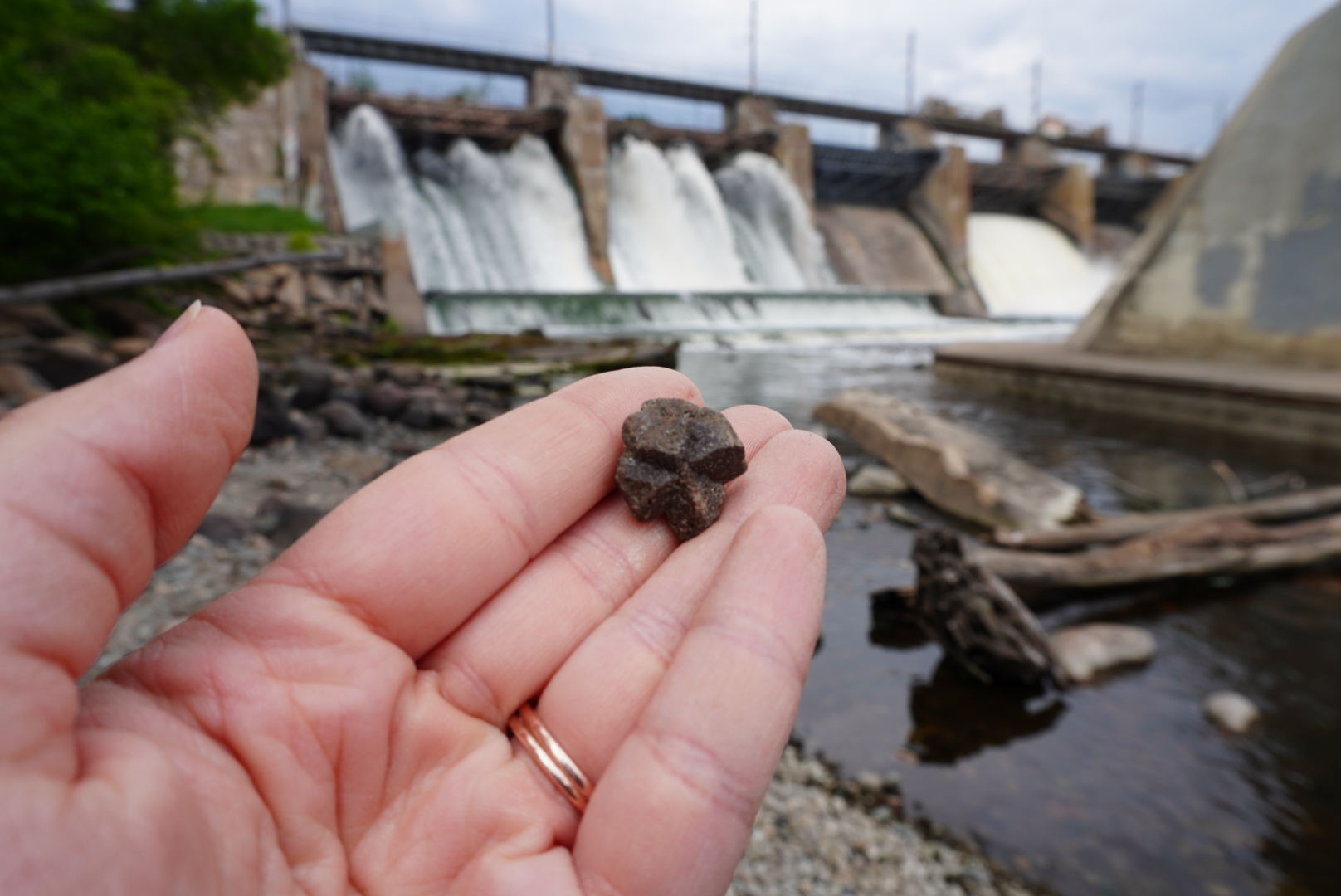 A cross rock found at Blanchard Dam