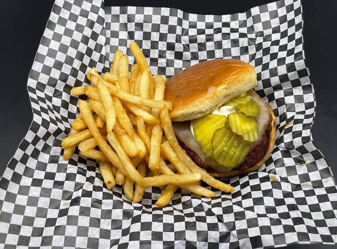 A burger at Damsite Supper Club