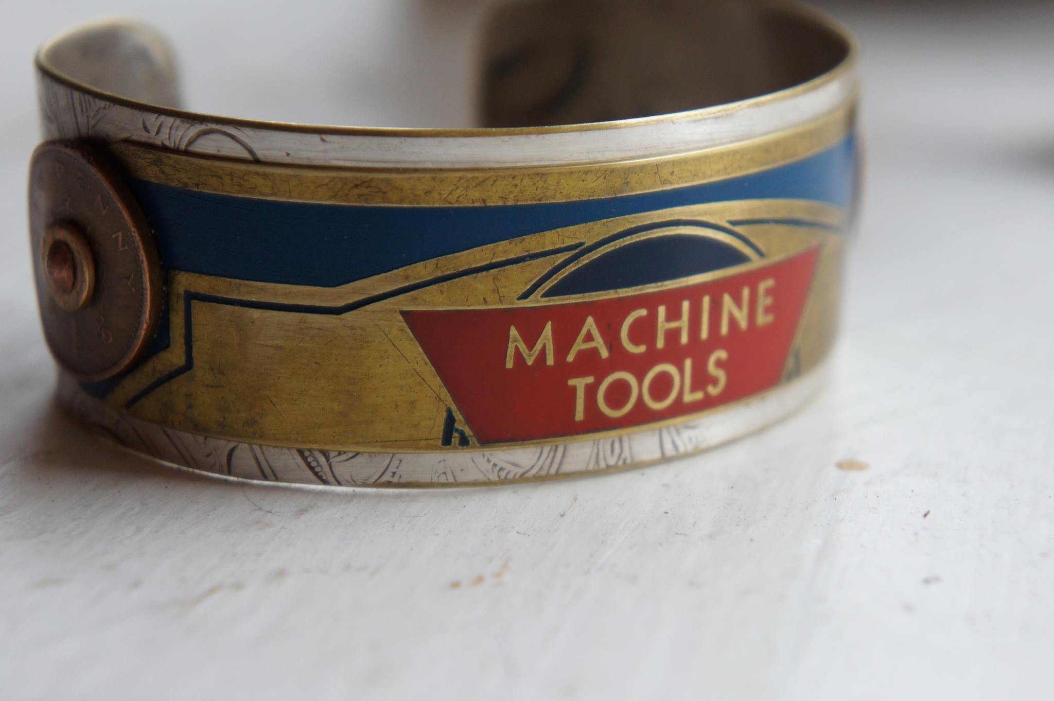 A piece from MakeShift Accessories' Machine Plate collection