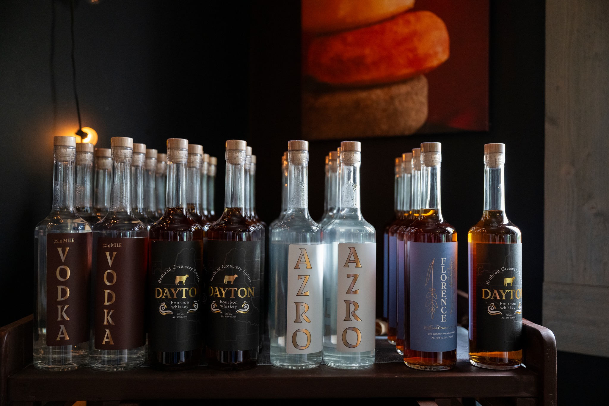Redhead Creamery's line of distilled spirits made with whey