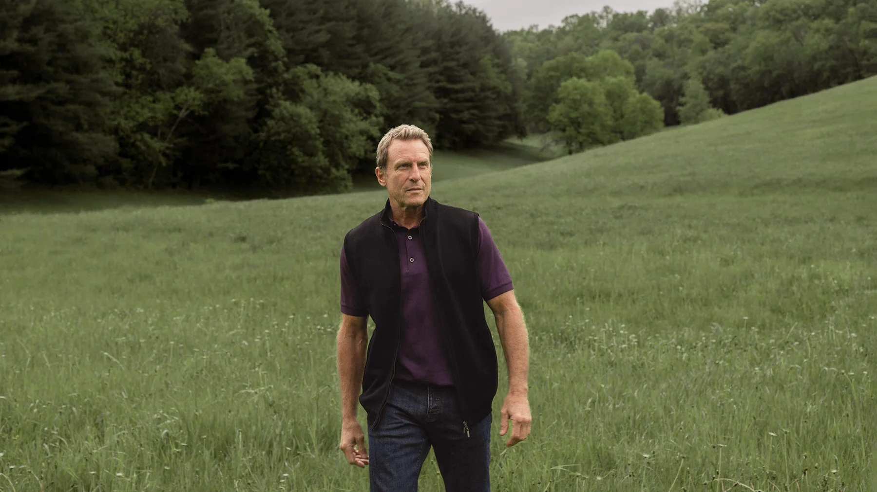 A model wears a look from Saint Croix's latest fashion line