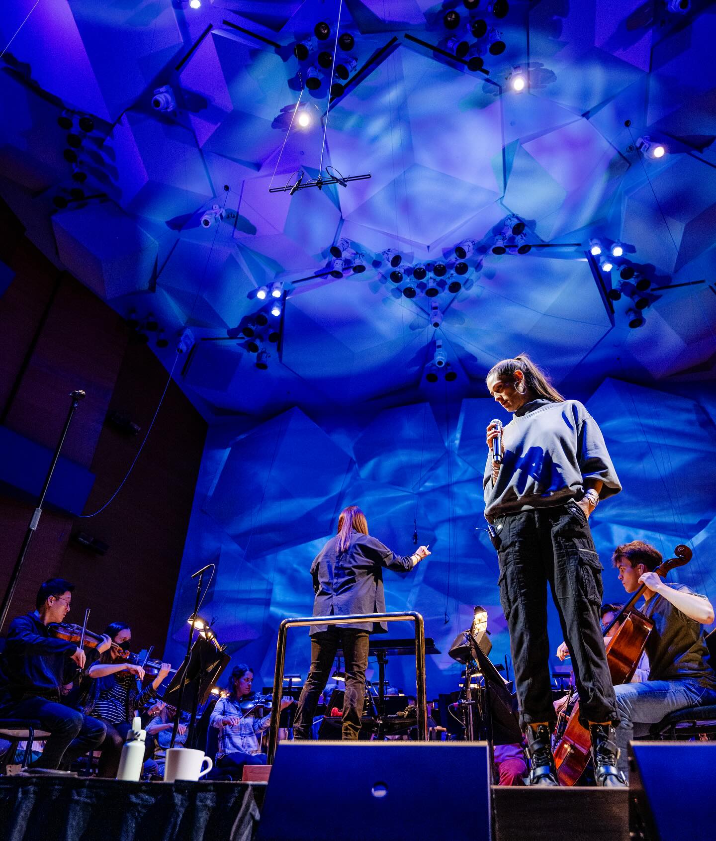 Dessa at a recent live rehearsal with the Minnesota Orchestra