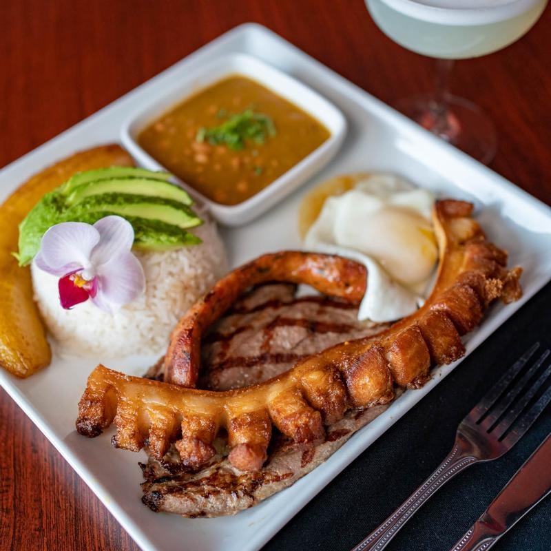 The bandeja paisa plate at Los Andes Latin Bistro